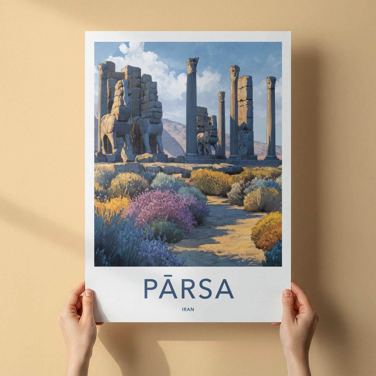 Parsa Poster - Iran Framed Print - Ancient Ruin Landscape Framed Decor