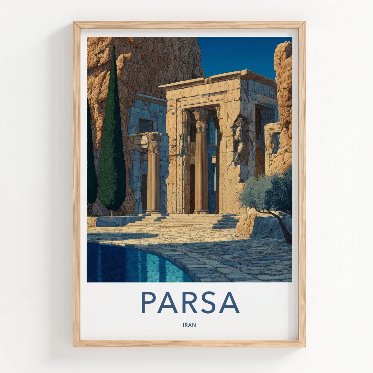 Parsa Poster - Iran Travel Art - Ancient Columns Ruined Home Decor