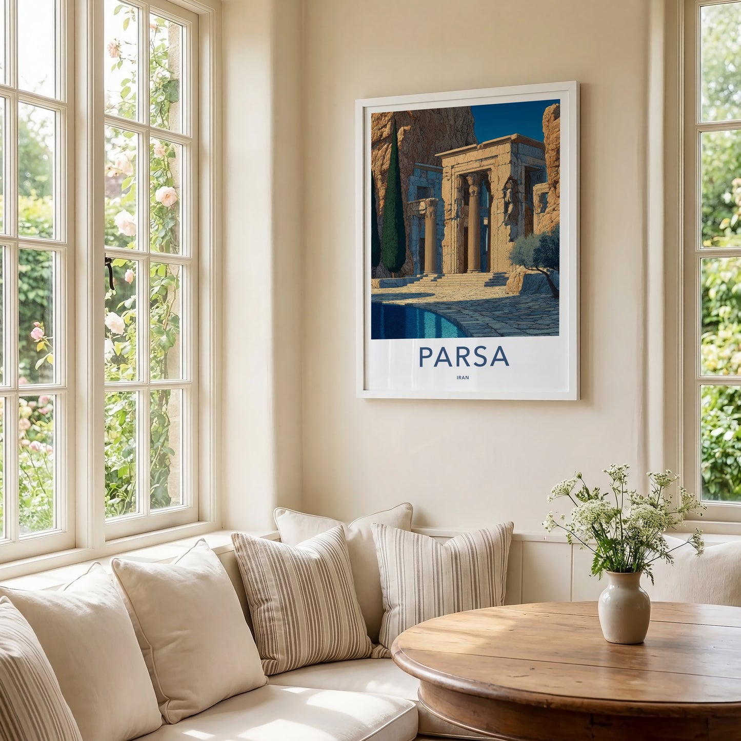 Parsa Poster - Iran Travel Art - Ancient Columns Ruined Home Decor