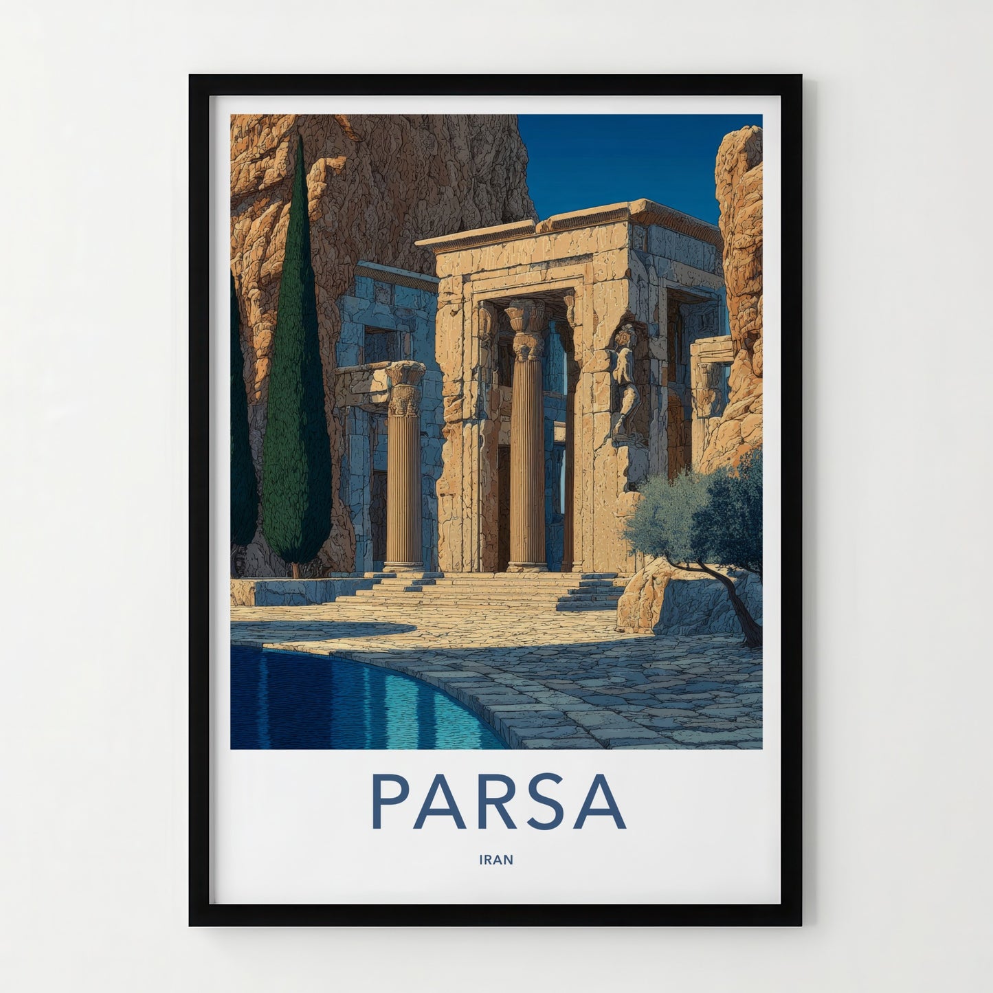 Parsa Poster - Iran Travel Art - Ancient Columns Ruined Home Decor