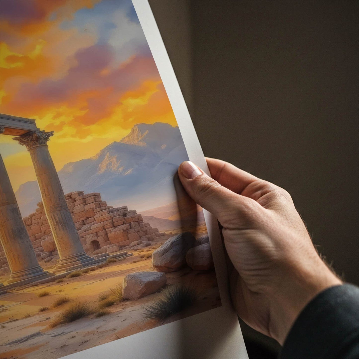 Parsa Poster - Iran Travel Art - Desert Temple Sunset Home Decor
