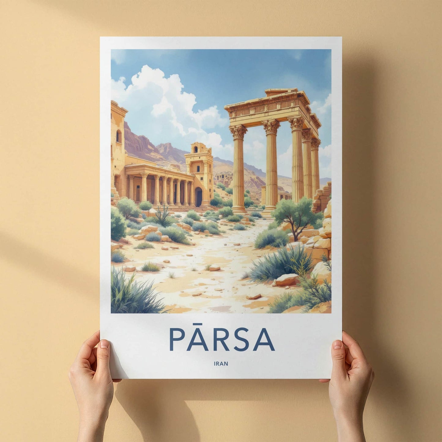 Parsa Poster - Iran Travel Art - Grand Stone Architecture Home Decor