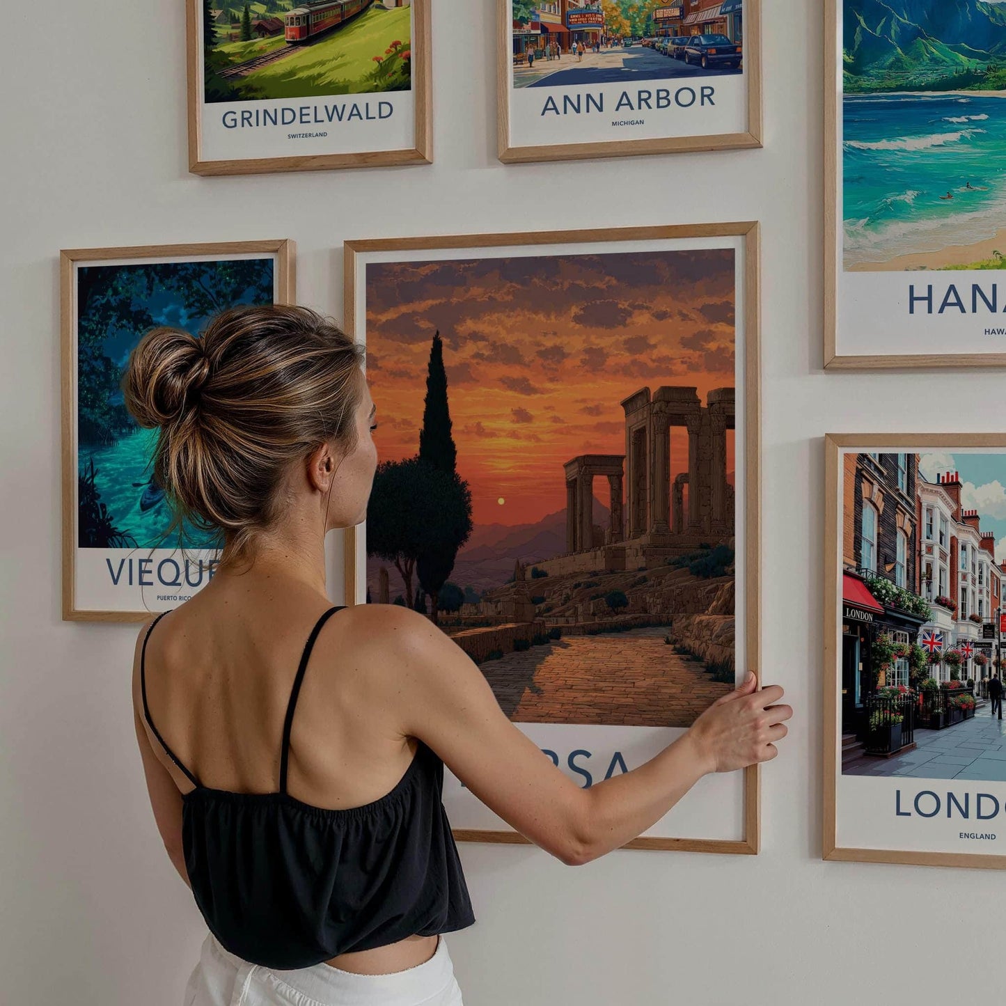 PARSA Poster - Iran Travel Art - Ruined Columns Sunset Home Decor