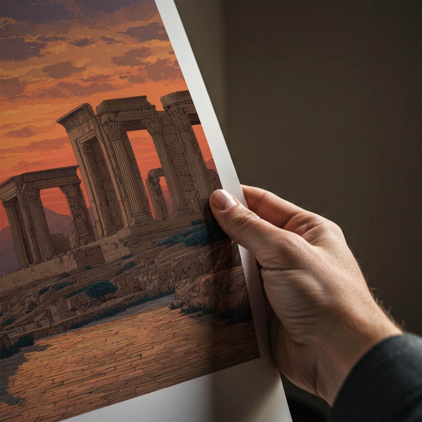 PARSA Poster - Iran Travel Art - Ruined Columns Sunset Home Decor