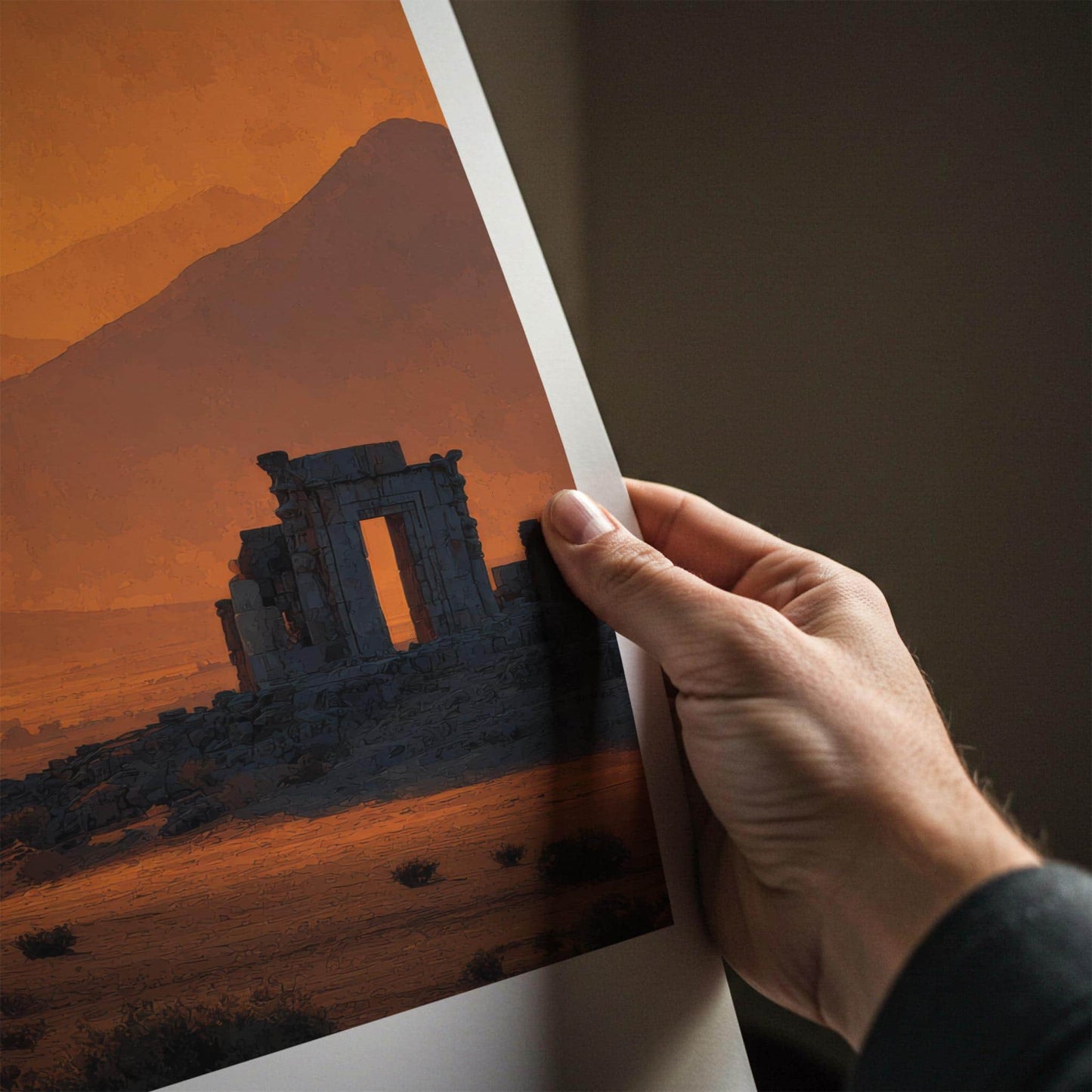 Parsa Poster - Iran Travel Art - Sunset Mountain Ruins Home Decor