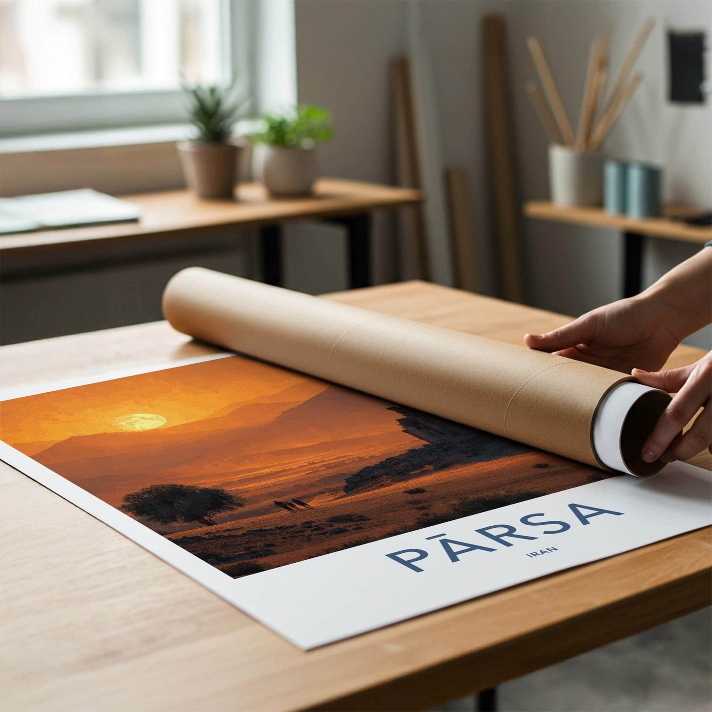 Parsa Poster - Iran Travel Art - Sunset Mountain Ruins Home Decor
