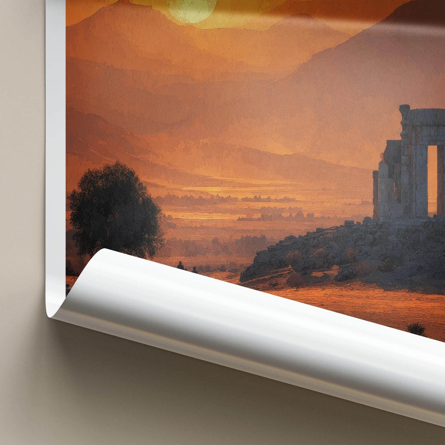 Parsa Poster - Iran Travel Art - Sunset Mountain Ruins Home Decor