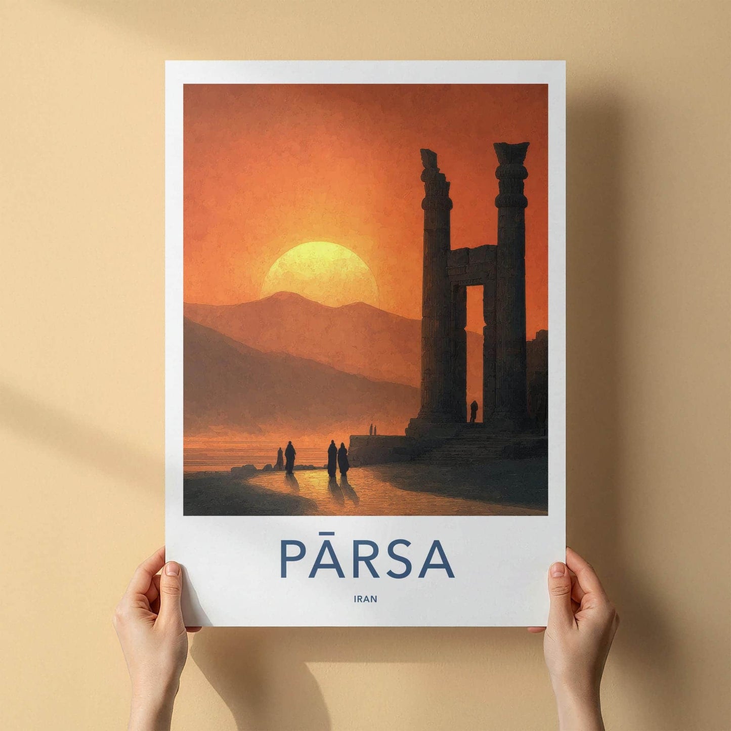 Parsa Poster - Iran Travel Print - Ancient Ruins Sunset Home Decor