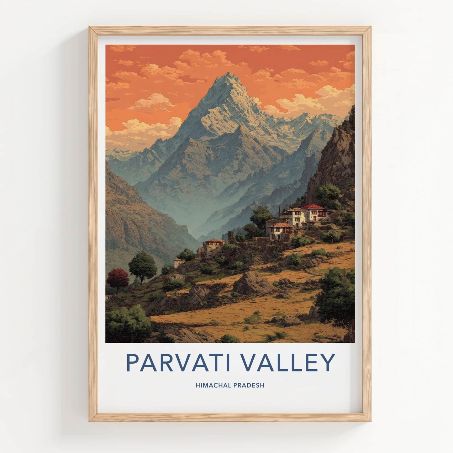 Parvati Valley Poster - India Himachal Pradesh Mountain Village Fine Art