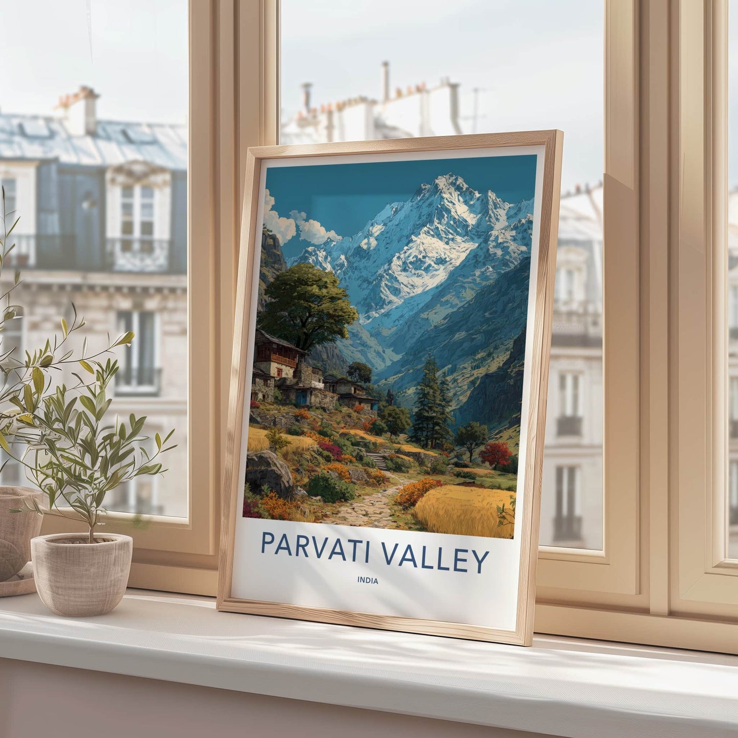 Parvati Valley Poster - India Himachal Pradesh Mountain Village Fine Art Home Decor