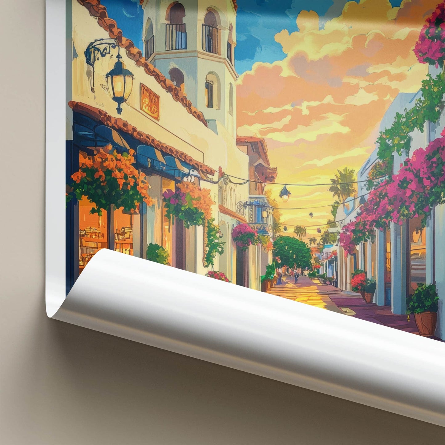 Pasadena Poster - California Travel Art - Golden Hour Alley Home Decor