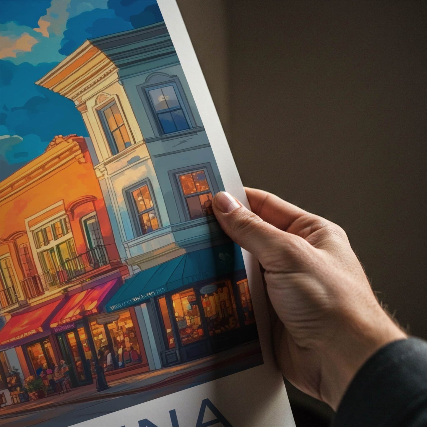 Pasadena Poster - California Travel Art - Golden Hour Street Home Decor