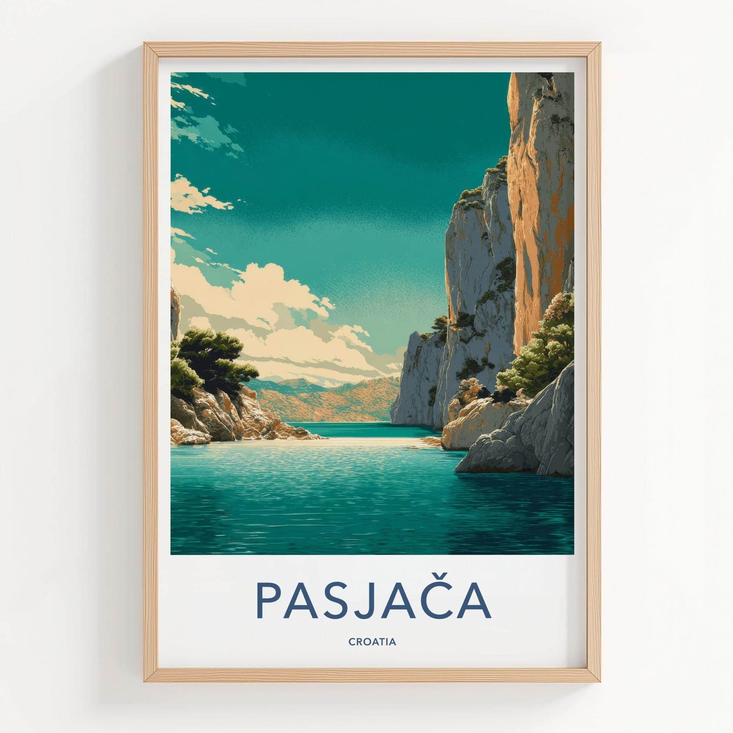 Pasjaca Poster - Croatia Travel Art - Secluded Beach Cove Home Decor
