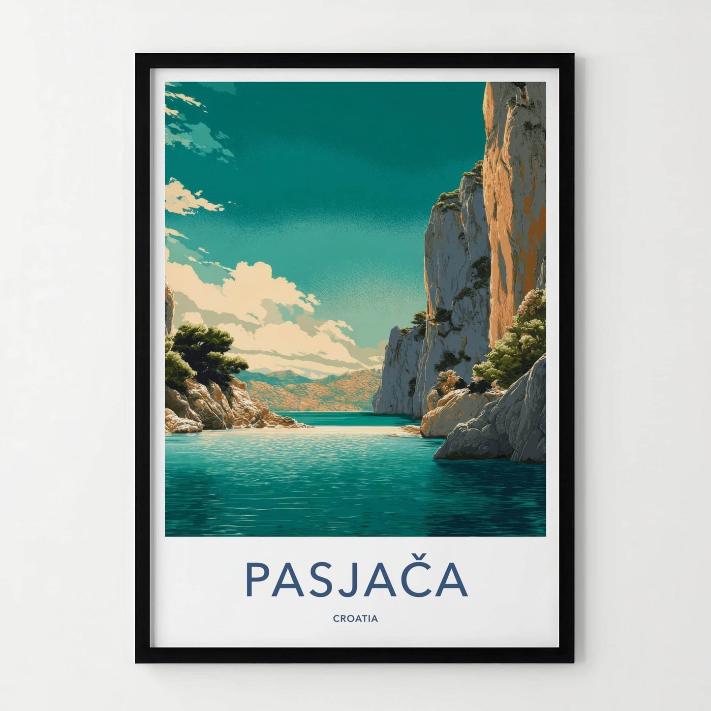 Pasjaca Poster - Croatia Travel Art - Secluded Beach Cove Home Decor