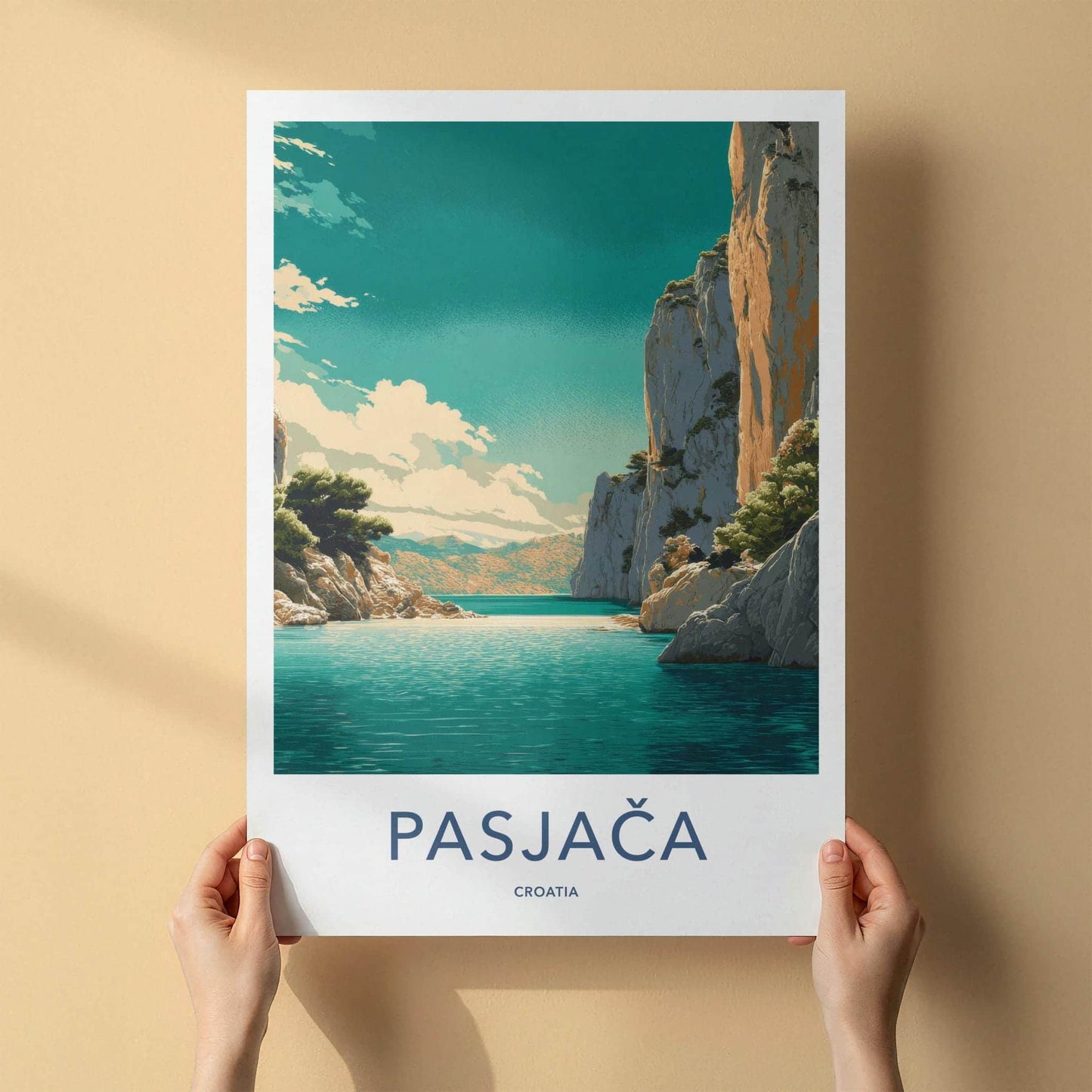 Pasjaca Poster - Croatia Travel Art - Secluded Beach Cove Home Decor