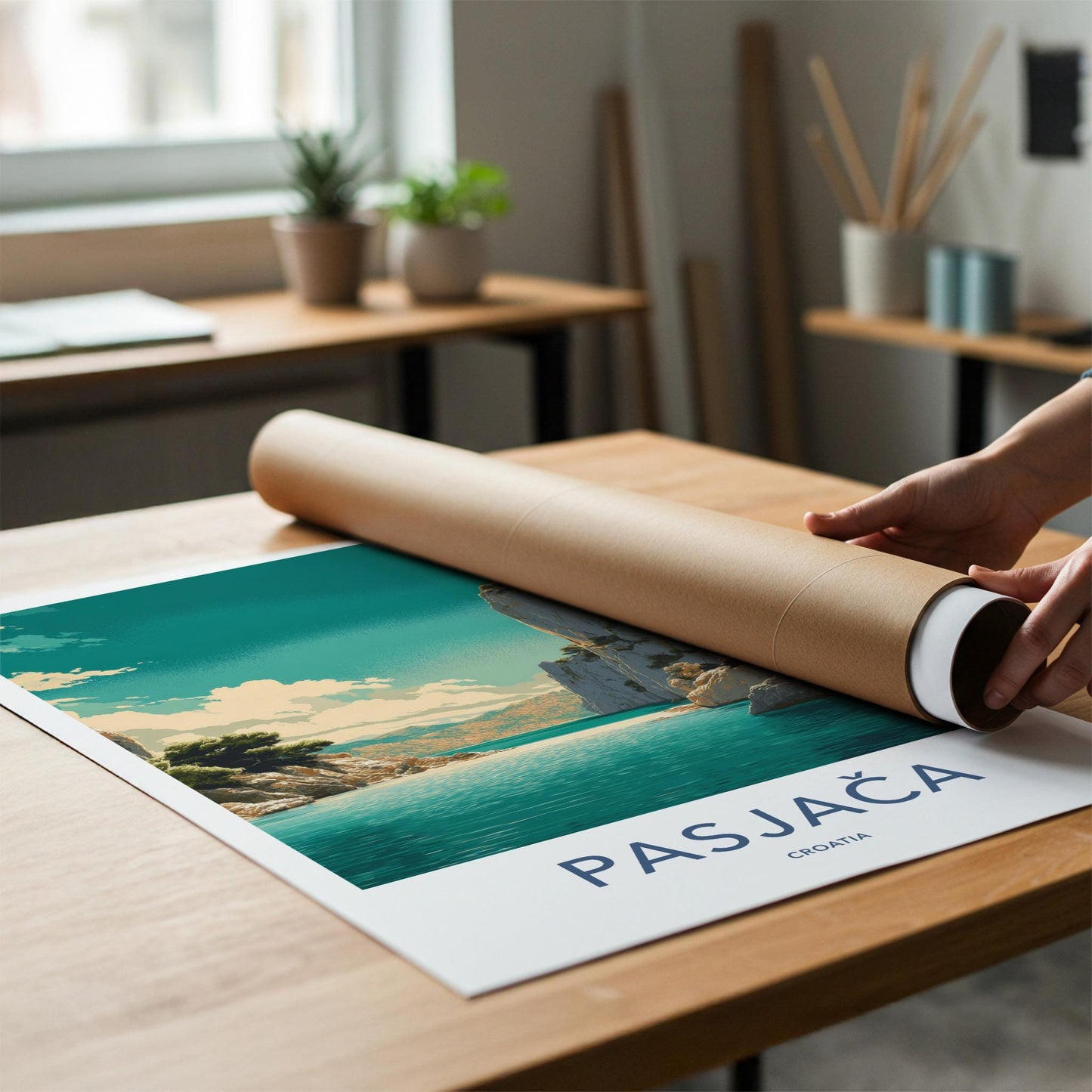 Pasjaca Poster - Croatia Travel Art - Secluded Beach Cove Home Decor