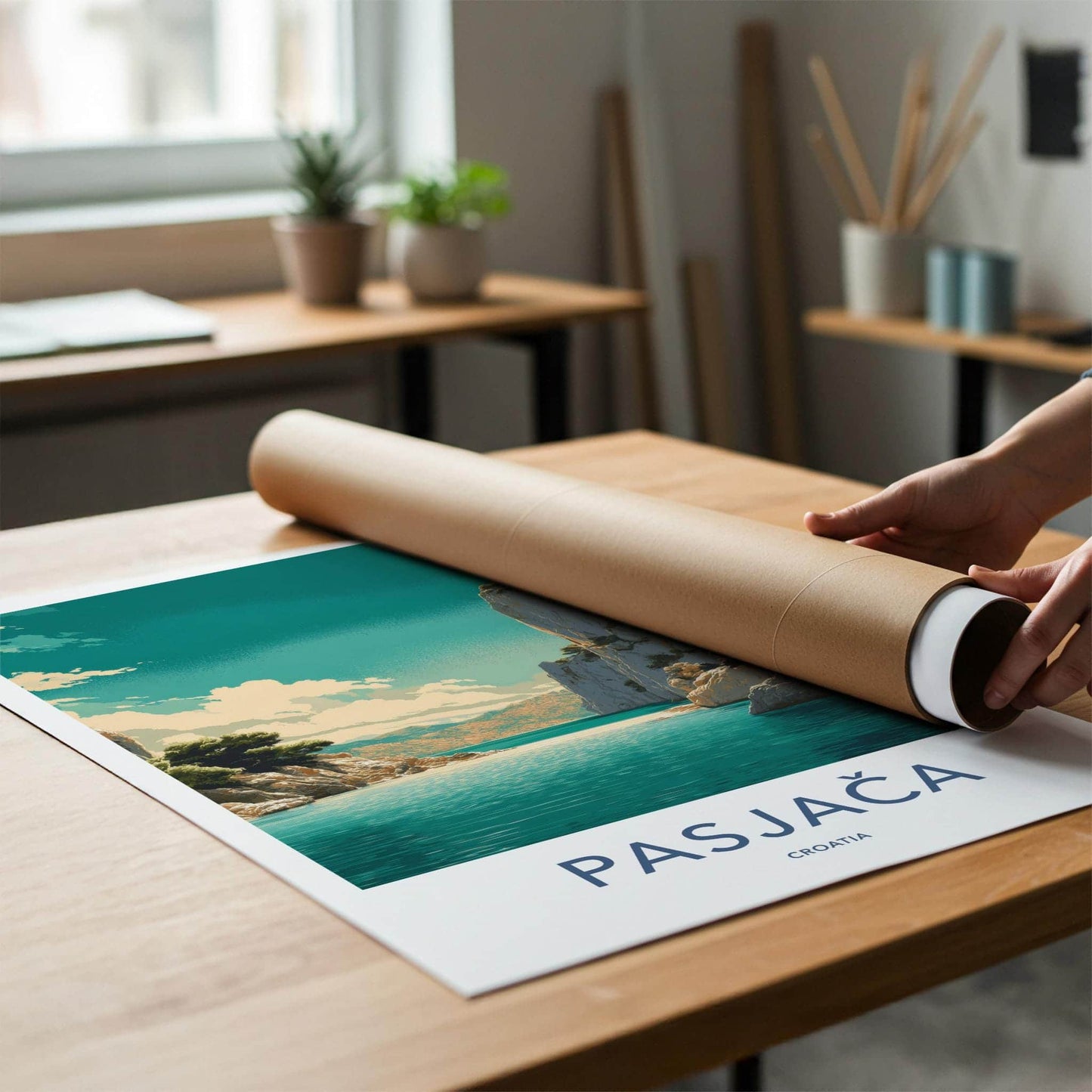 Pasjaca Poster - Croatia Travel Art - Secluded Beach Cove Home Decor