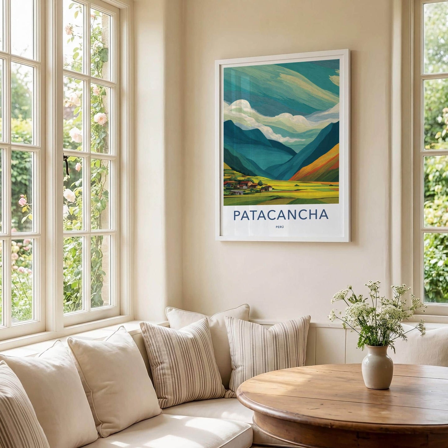PATACANCHA Poster - Peru Travel Art - Mountain Valley Village Wall Decor