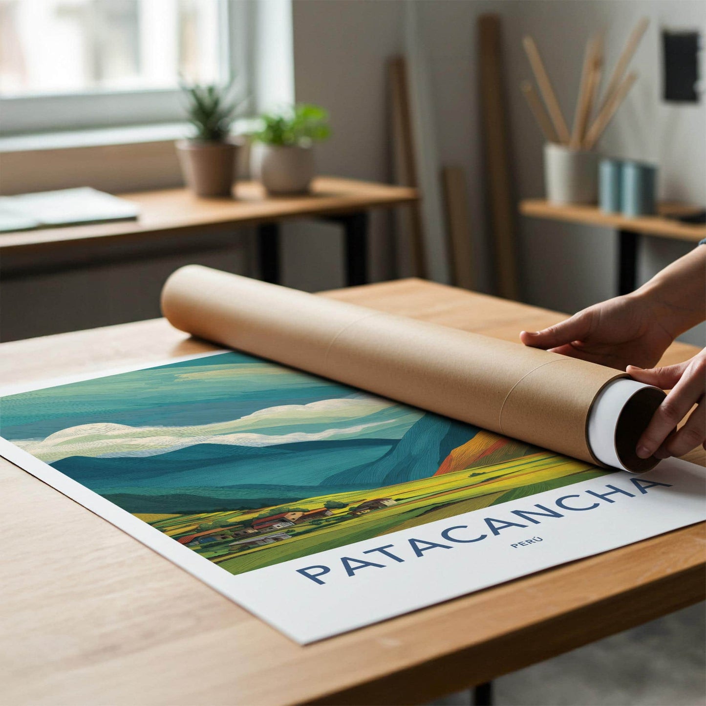 PATACANCHA Poster - Peru Travel Art - Mountain Valley Village Wall Decor