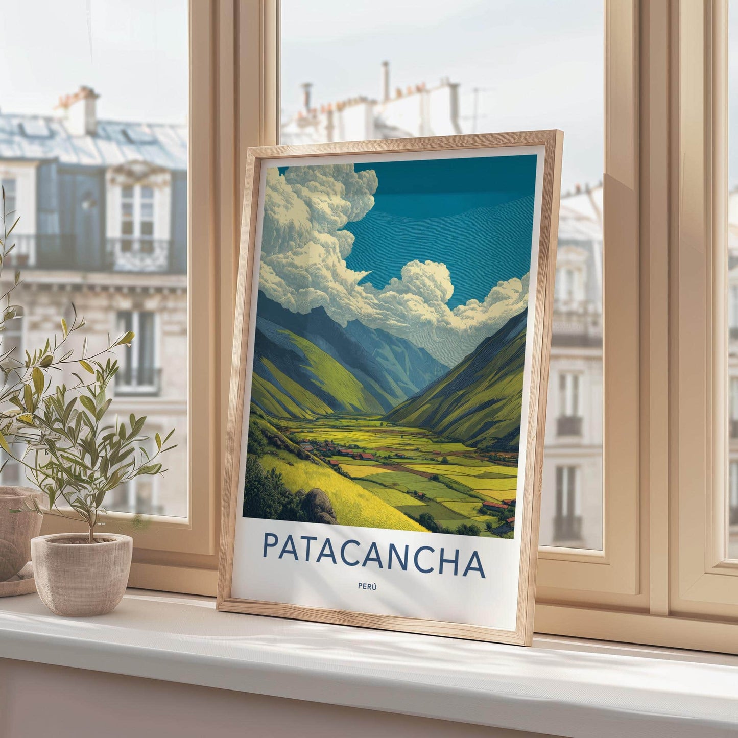 Patacancha Poster - Peru Travel Art - Vibrant Valley Scene Home Decor