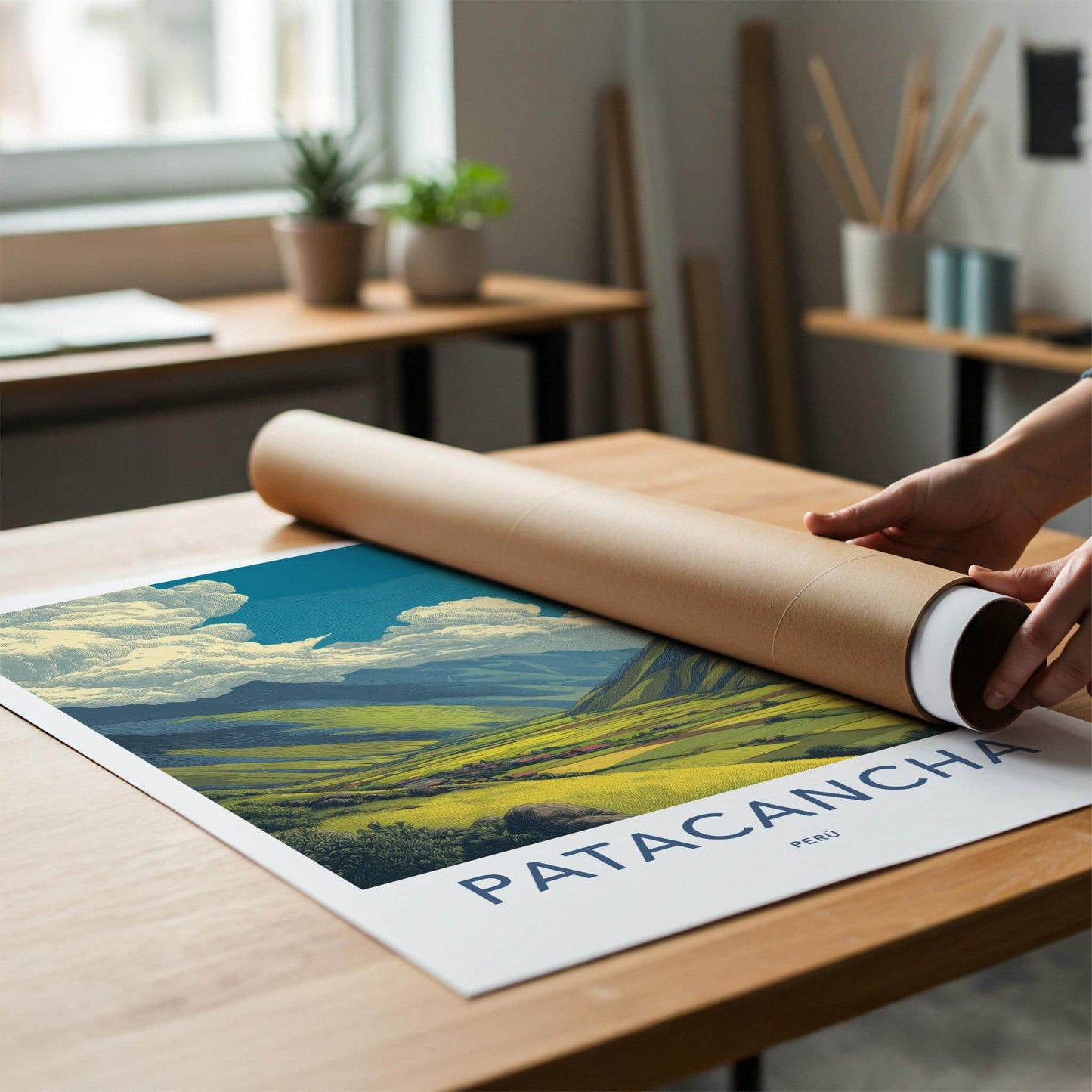 Patacancha Poster - Peru Travel Art - Vibrant Valley Scene Home Decor