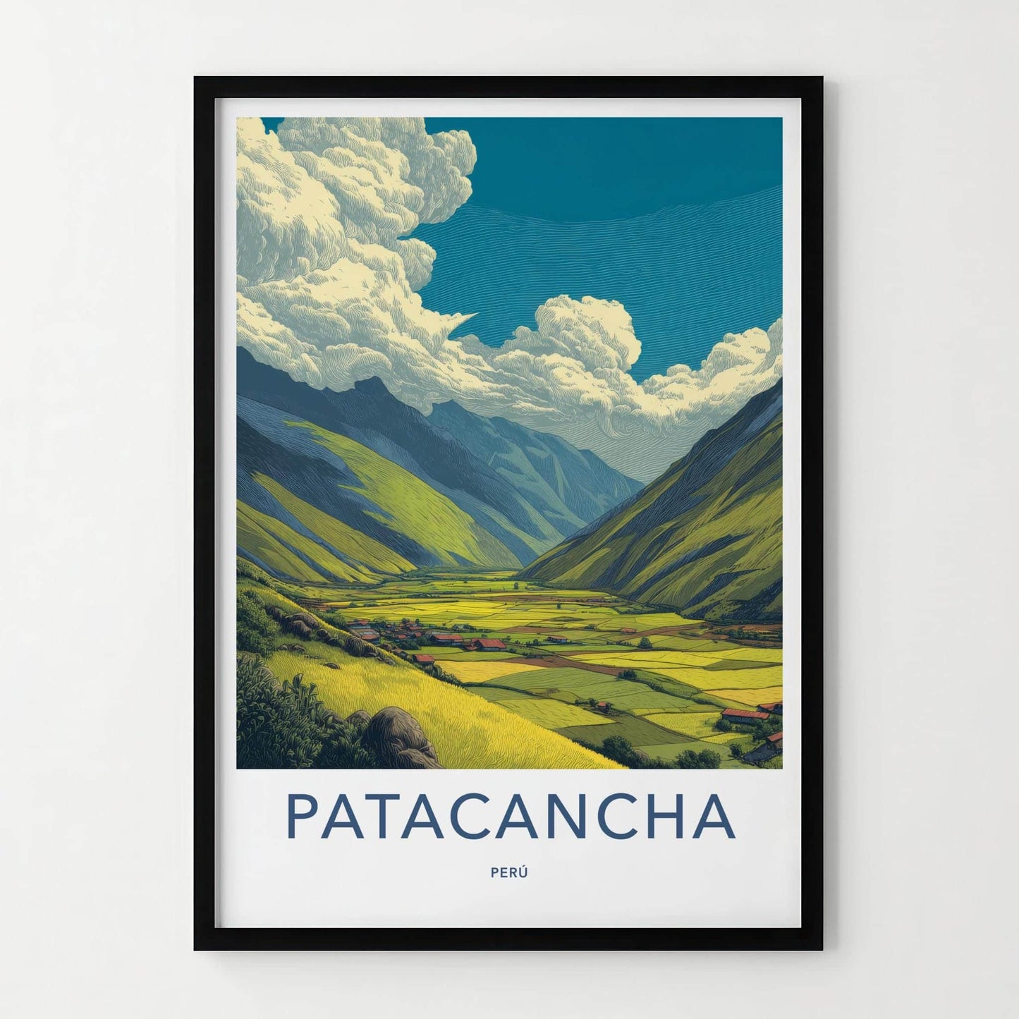 Patacancha Poster - Peru Travel Art - Vibrant Valley Scene Home Decor