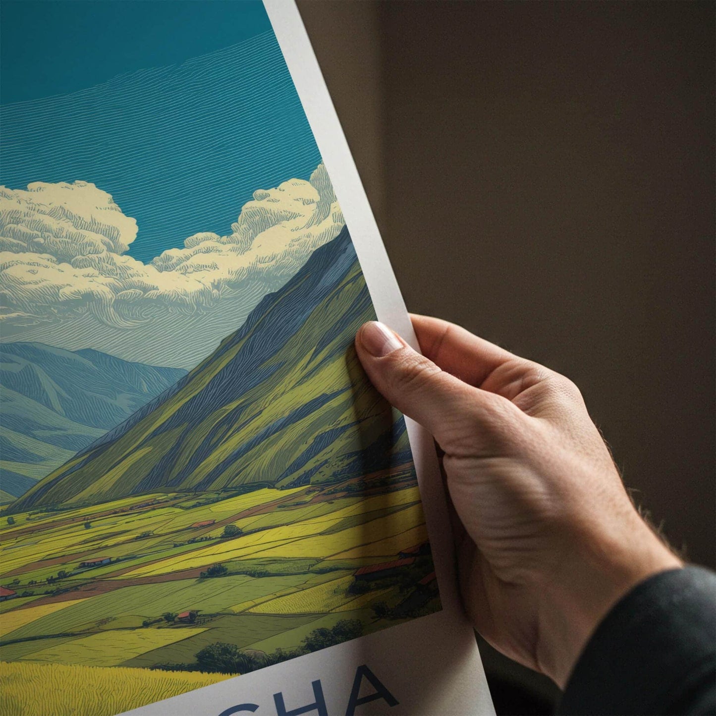 Patacancha Poster - Peru Travel Art - Vibrant Valley Scene Home Decor
