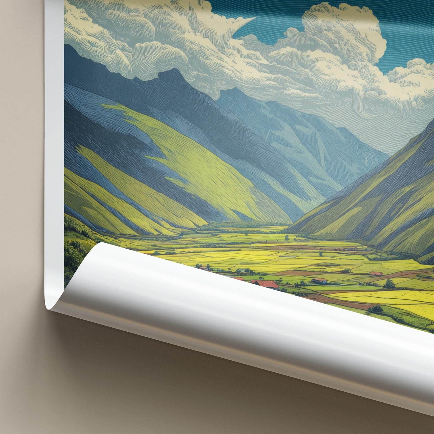 Patacancha Poster - Peru Travel Art - Vibrant Valley Scene Home Decor