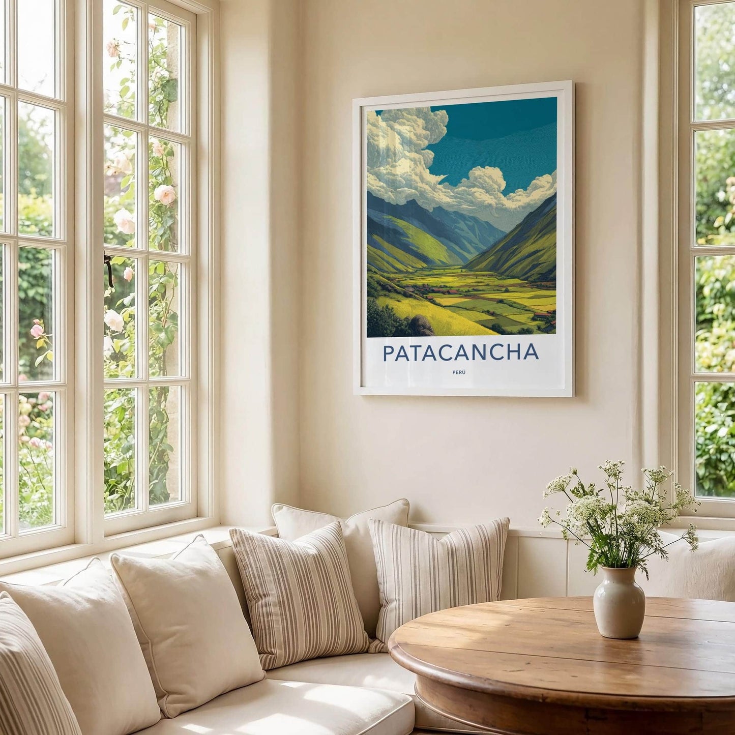 Patacancha Poster - Peru Travel Art - Vibrant Valley Scene Home Decor