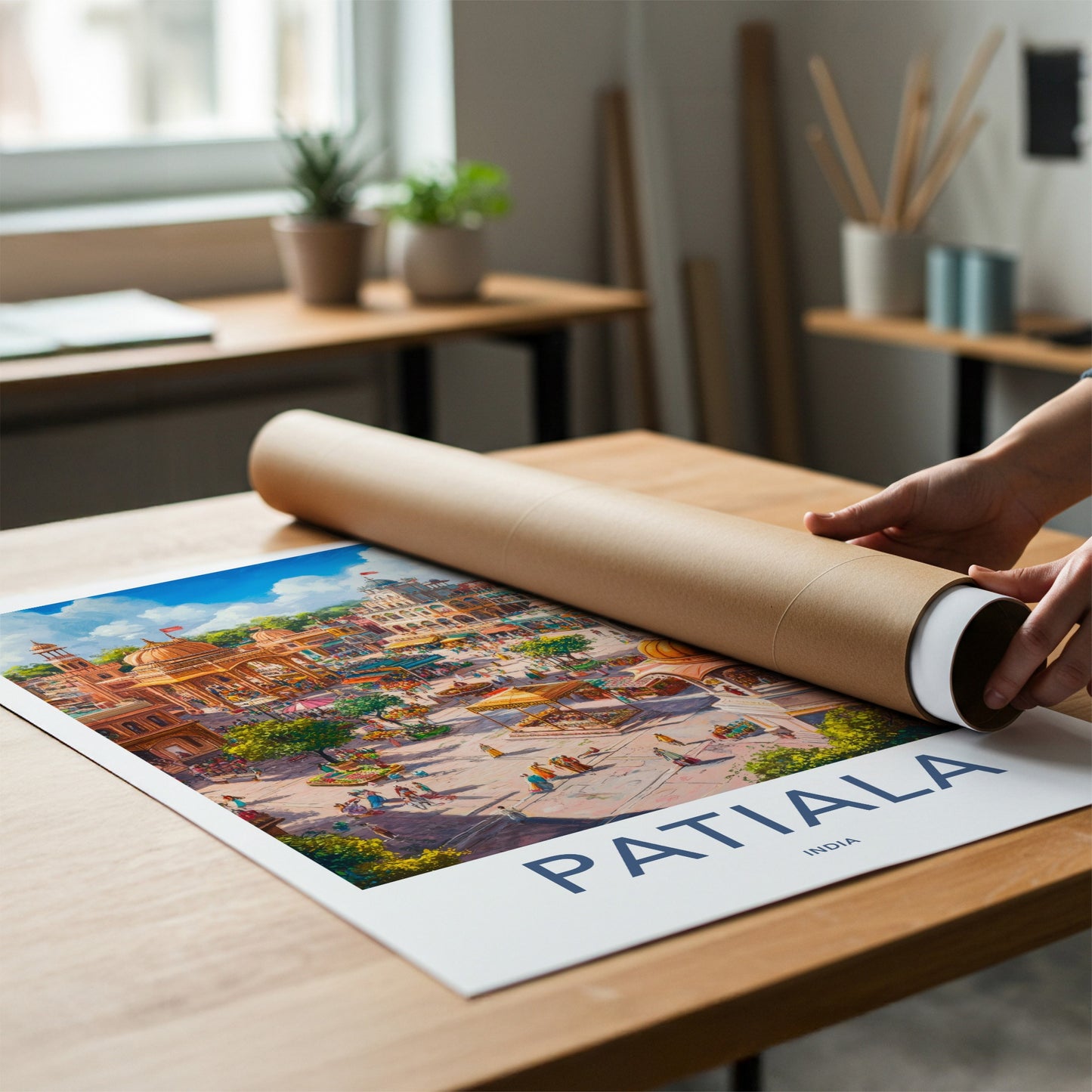 Patiala Poster - India Fine Art - Punjab Vibrant Bazaar Scene Gallery Art