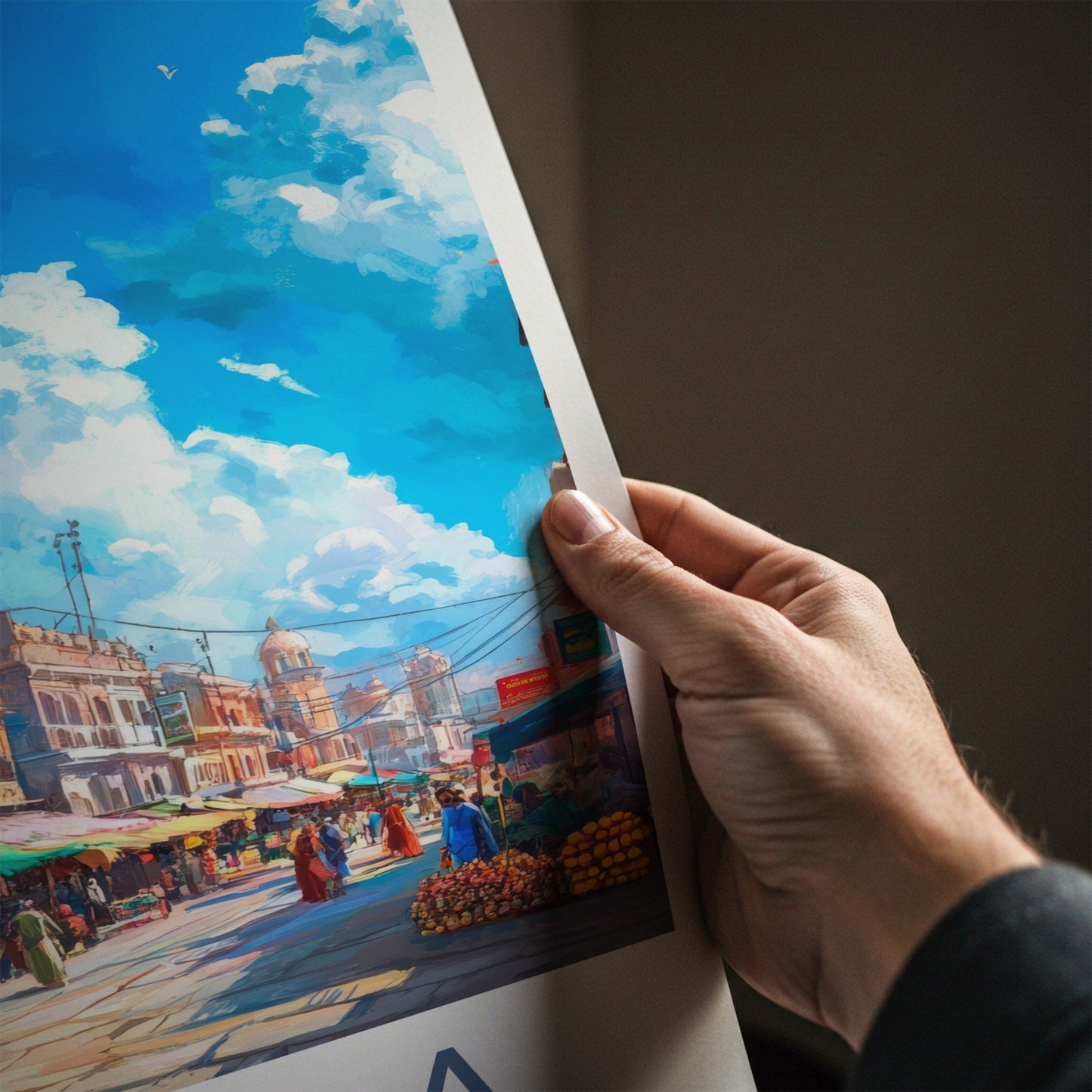 Patiala Poster - India Travel Art - Punjab Bustling Market Home Decor