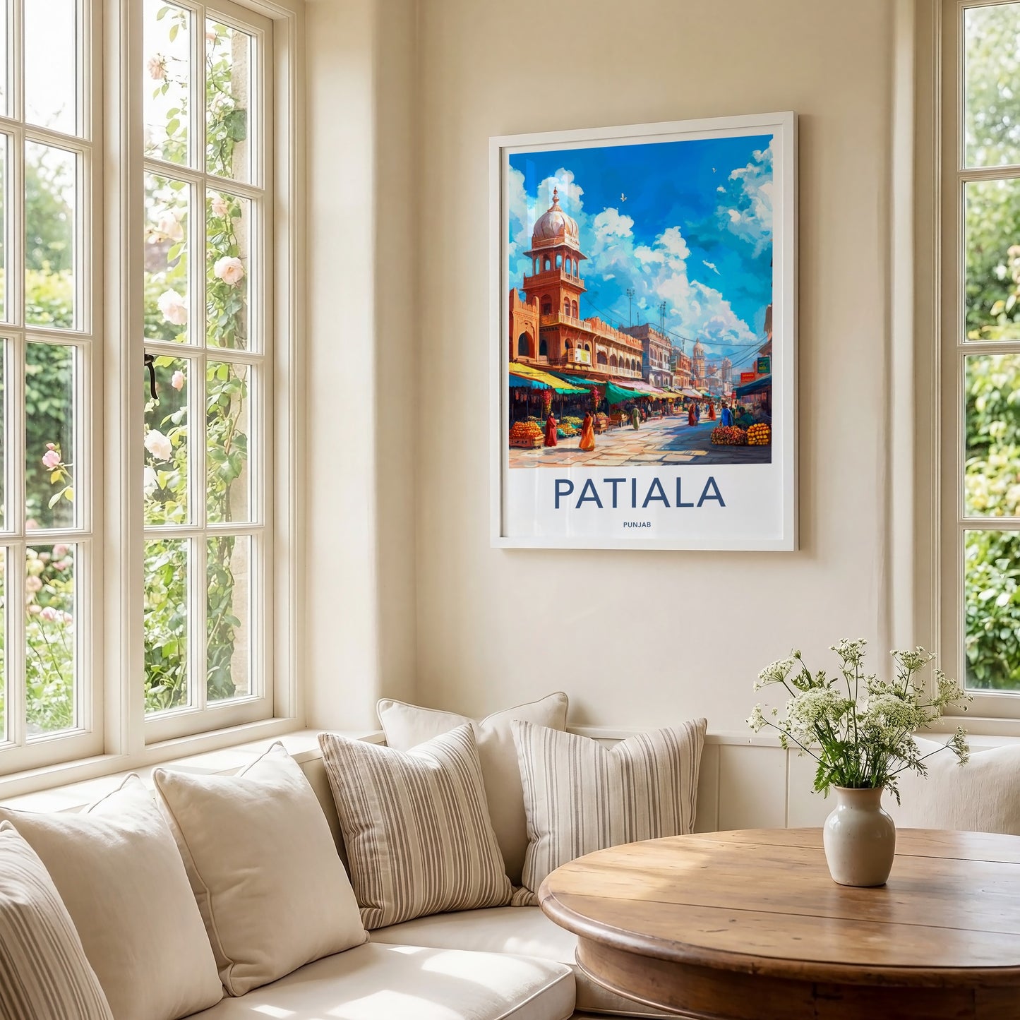 Patiala Poster - India Travel Art - Punjab Bustling Market Home Decor
