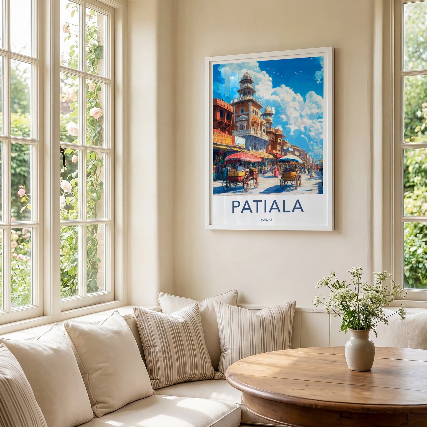 Patiala Poster - India Travel Art - Punjab Bustling Market Street Home Decor