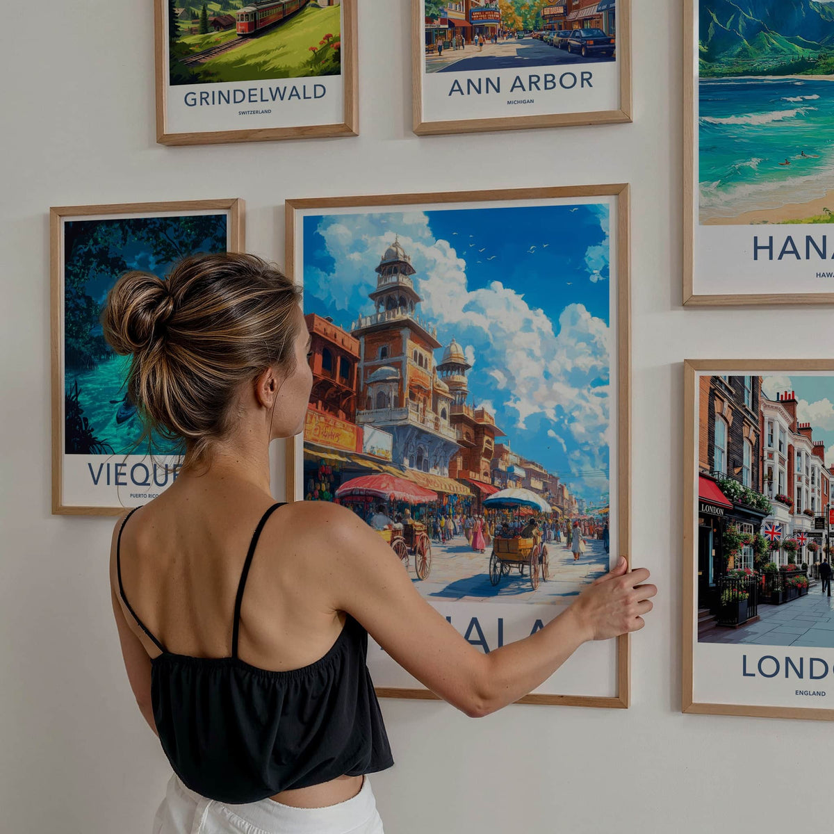 Patiala Poster - India Travel Art - Punjab Bustling Market Street Home Decor