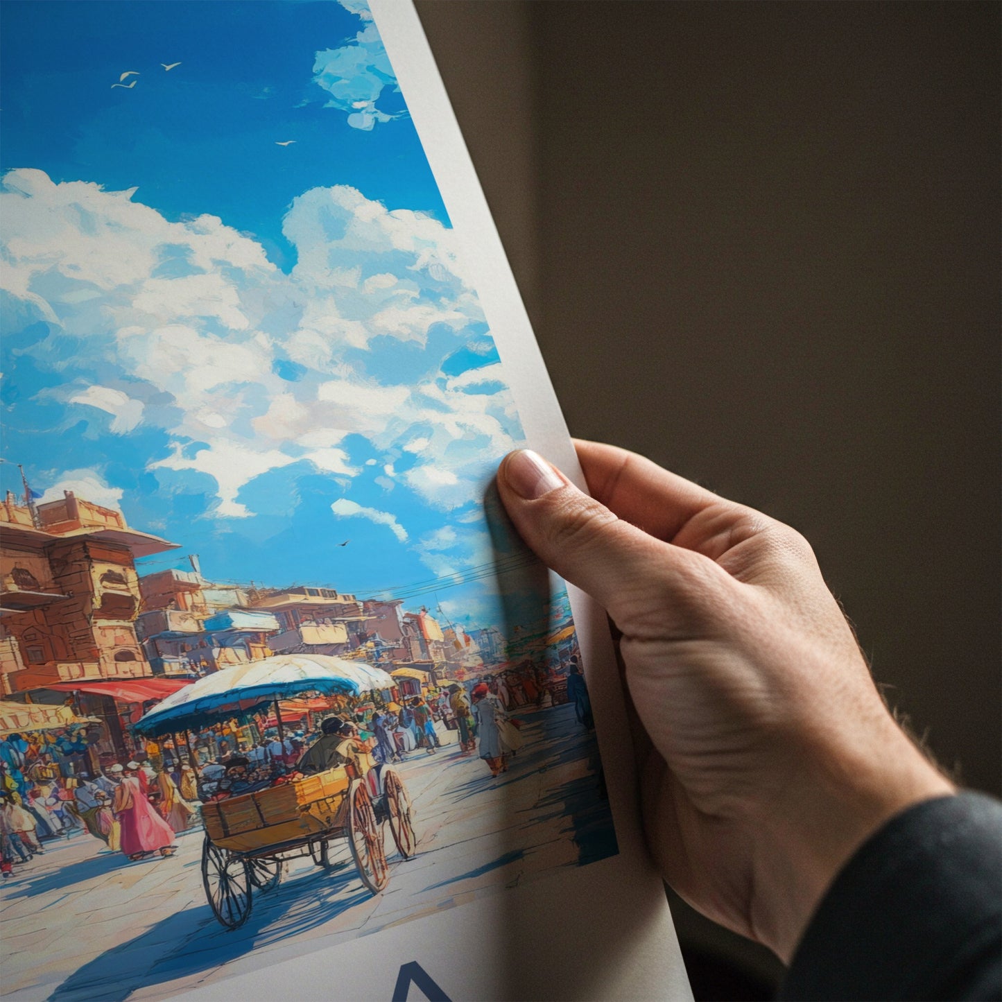Patiala Poster - India Travel Art - Punjab Bustling Market Street Home Decor