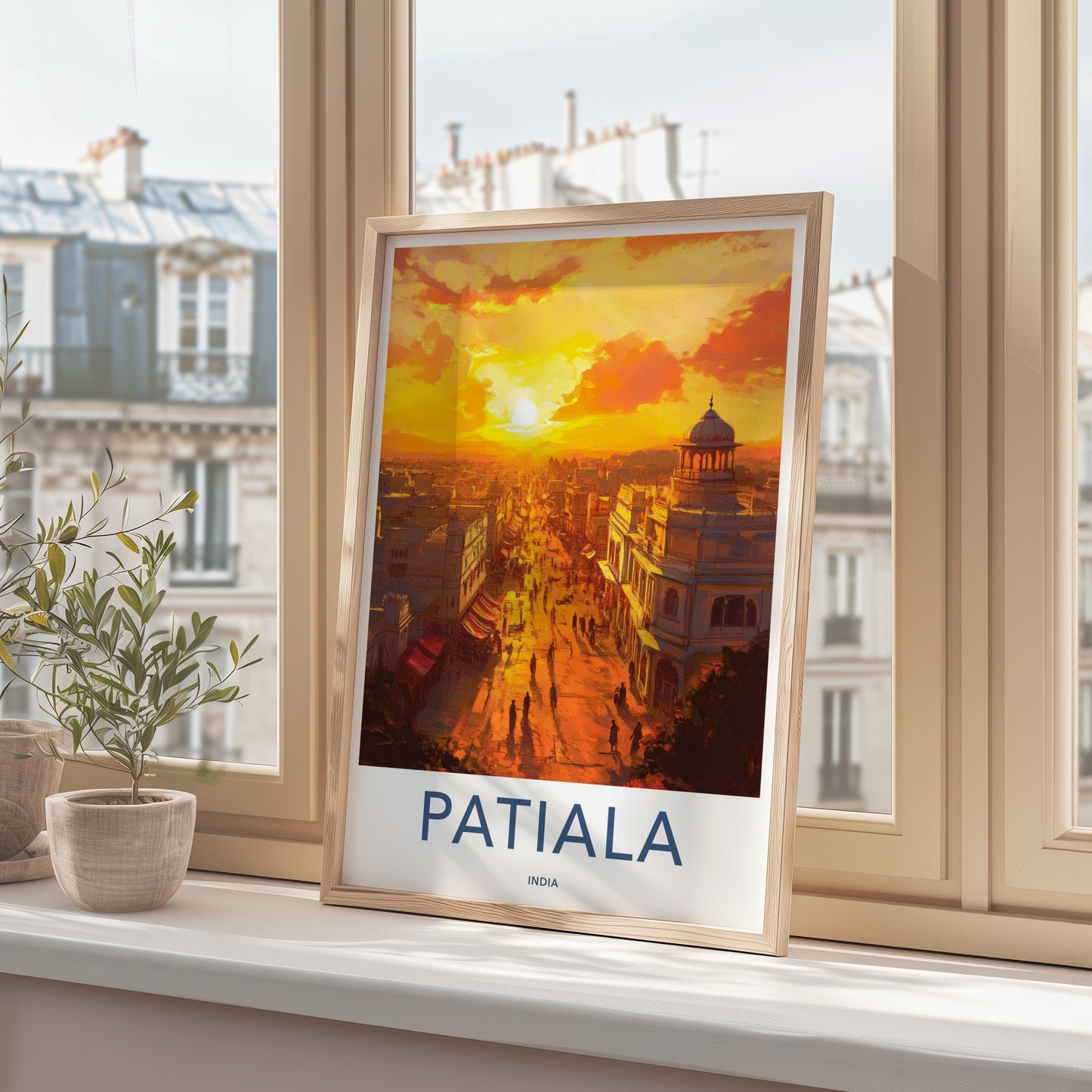 Patiala Poster - India Travel Art - Punjab Golden City Street Home Decor