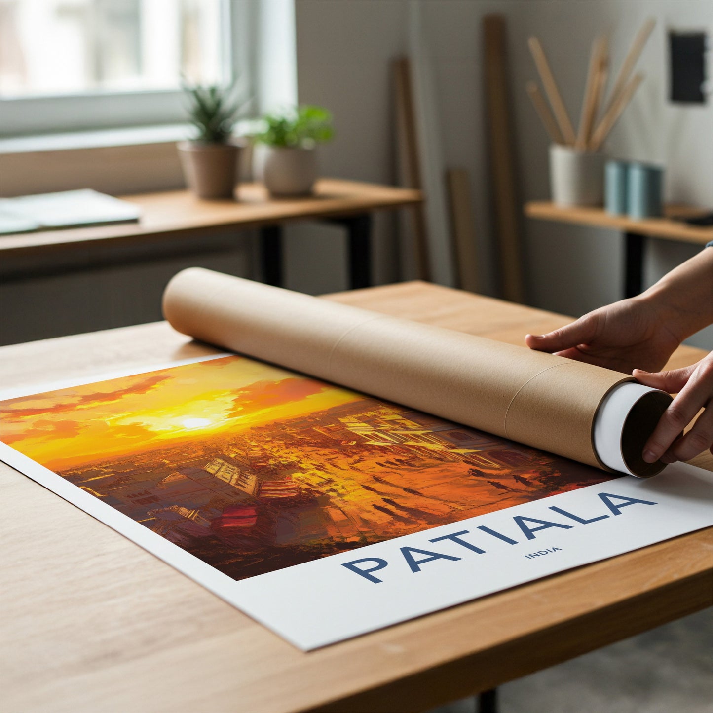 Patiala Poster - India Travel Art - Punjab Golden City Street Home Decor