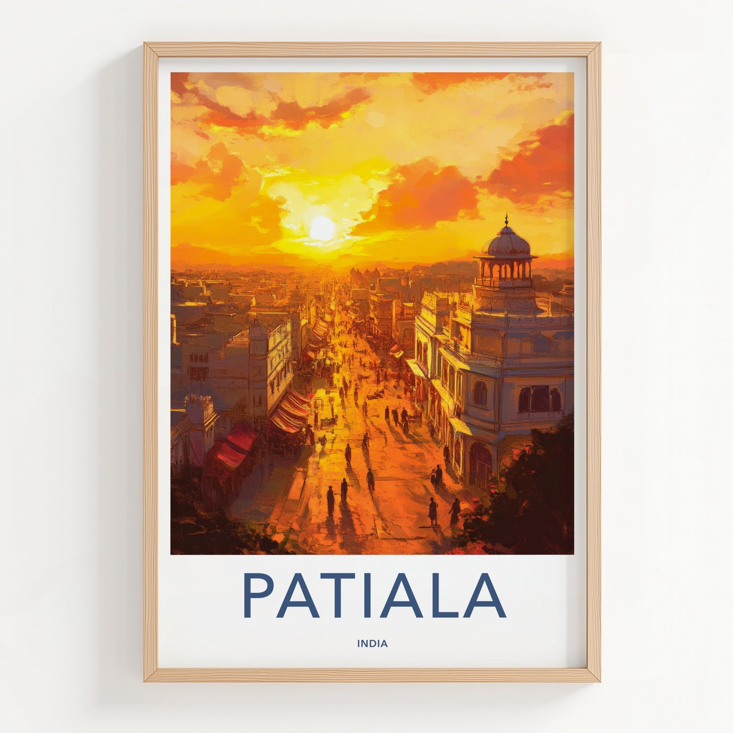 Patiala Poster - India Travel Art - Punjab Golden City Street Home Decor