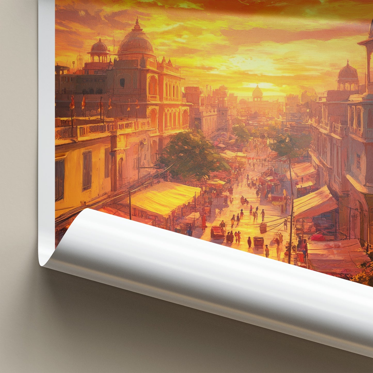 Patiala Poster - India Travel Art - Punjab Street Sunset Home Decor