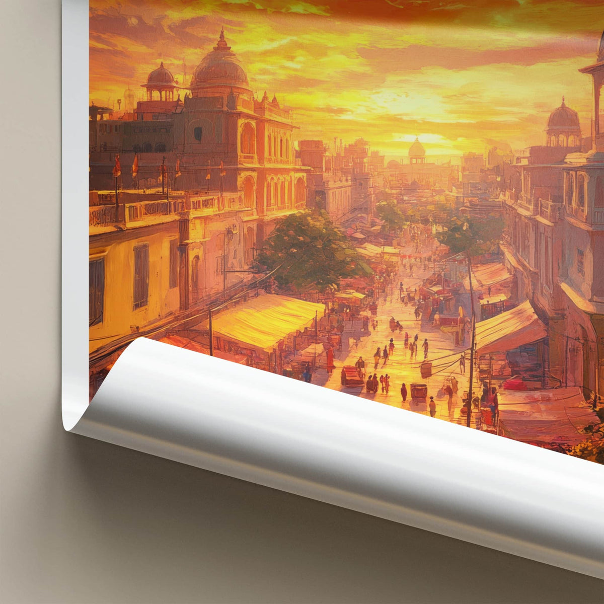 Patiala Poster - India Travel Art - Punjab Street Sunset Home Decor