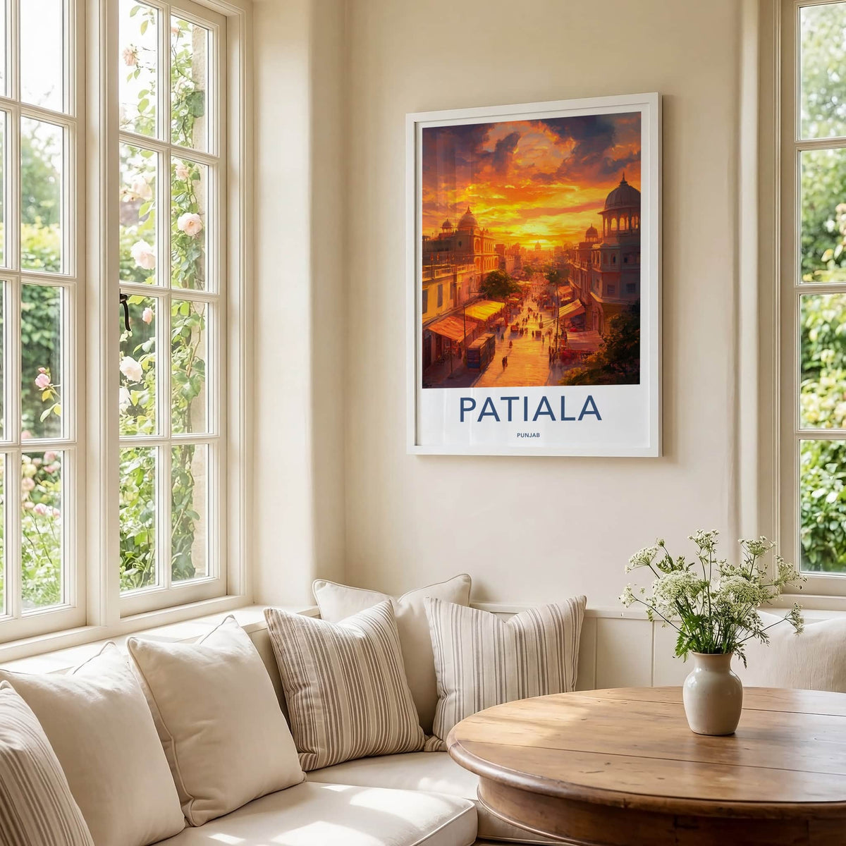 Patiala Poster - India Travel Art - Punjab Street Sunset Home Decor