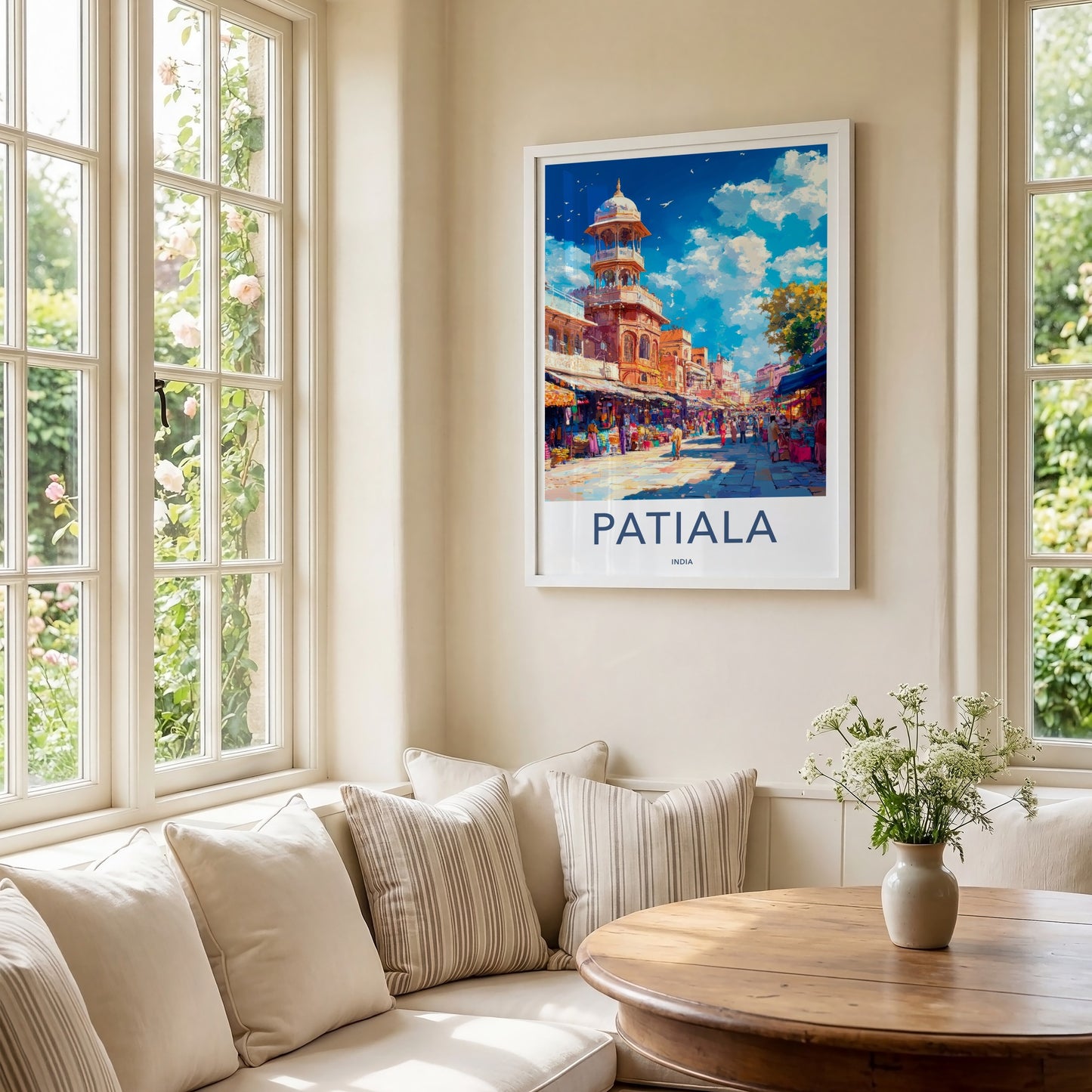 Patiala Poster - India Travel Art - Punjab Vibrant Bazaar Scene Home Decor