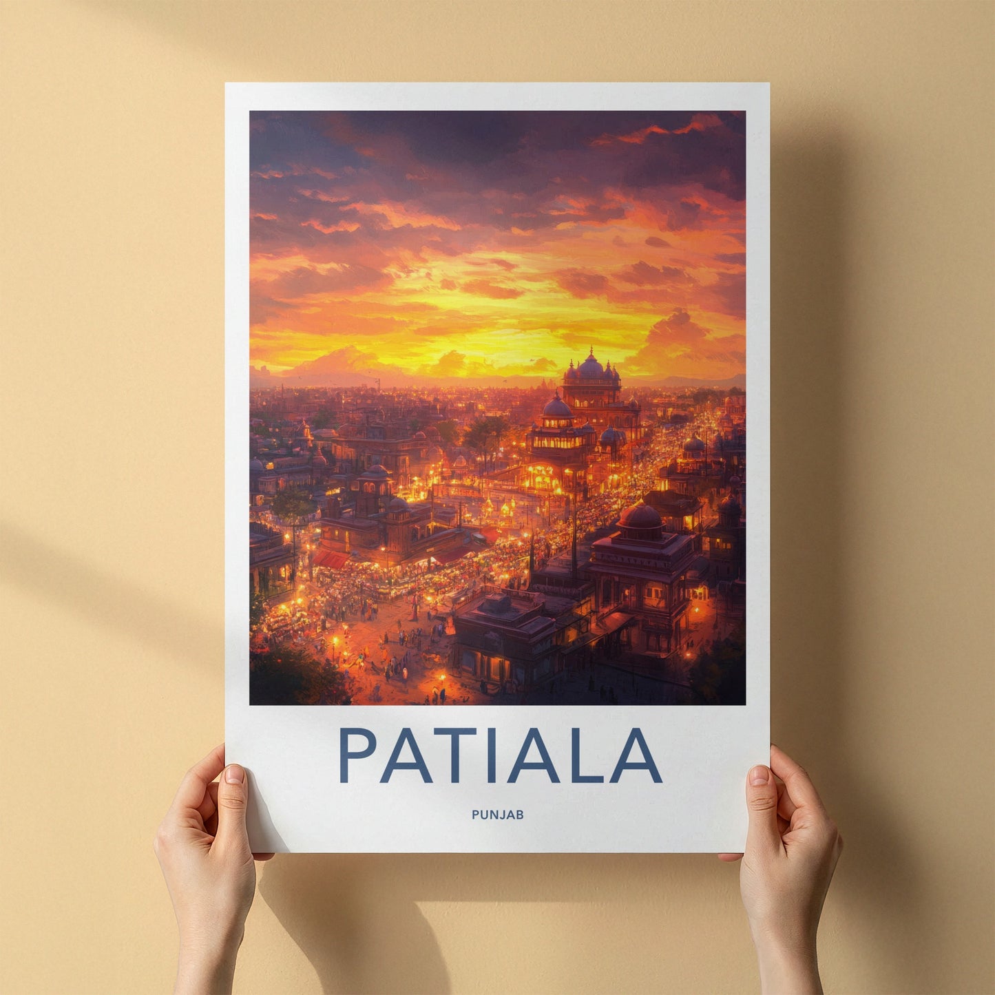 Patiala Poster - India Travel Art - Punjab Vibrant Cityscape Home Decor