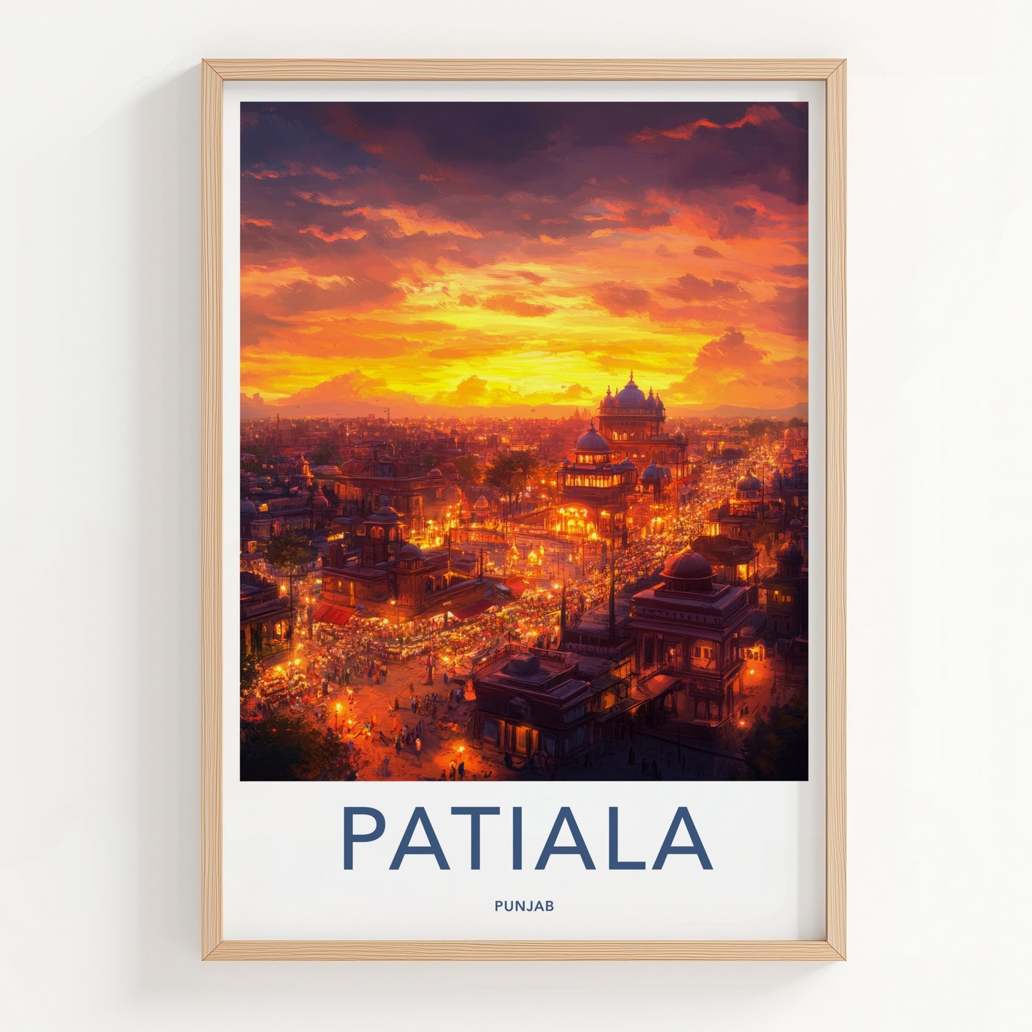 Patiala Poster - India Travel Art - Punjab Vibrant Cityscape Home Decor
