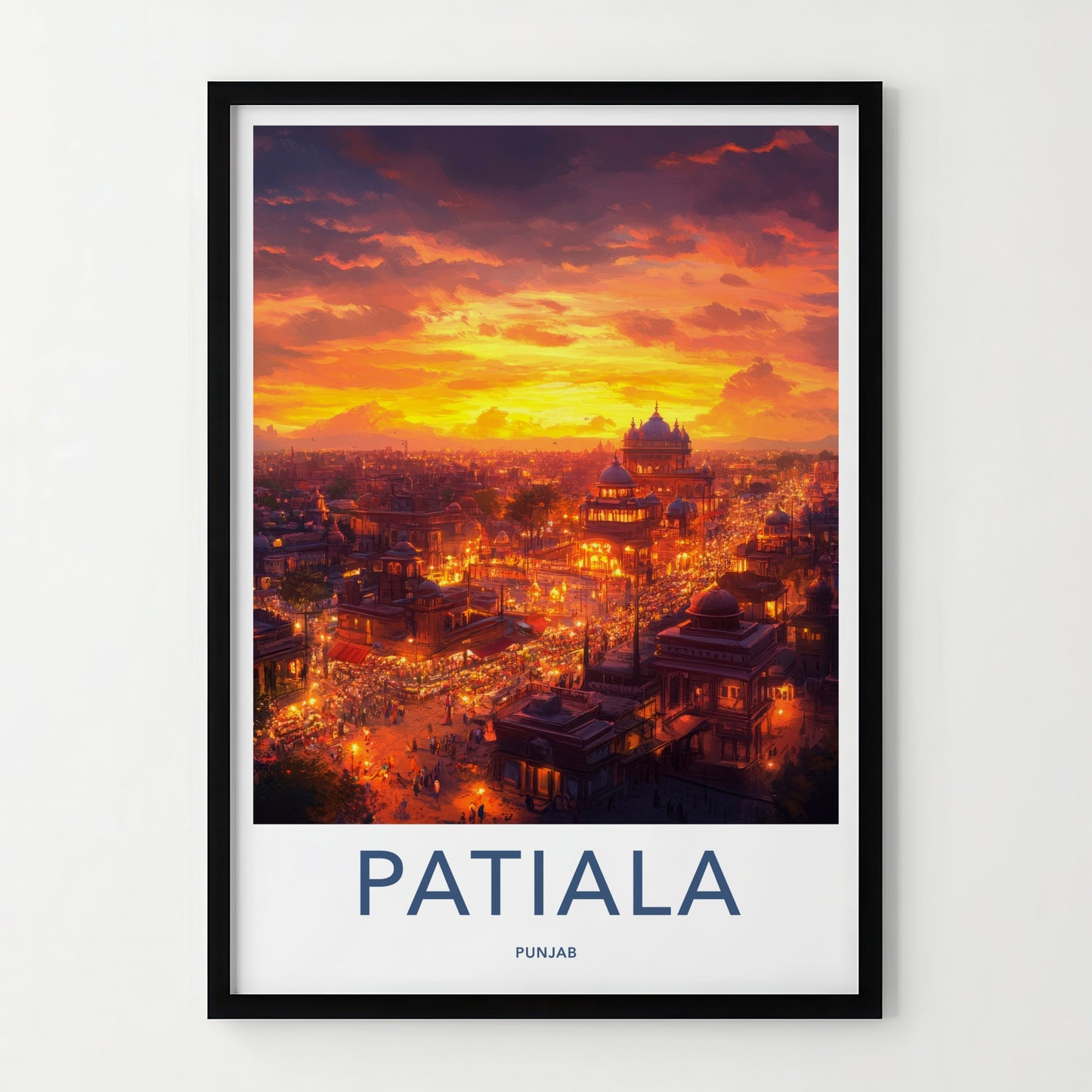 Patiala Poster - India Travel Art - Punjab Vibrant Cityscape Home Decor