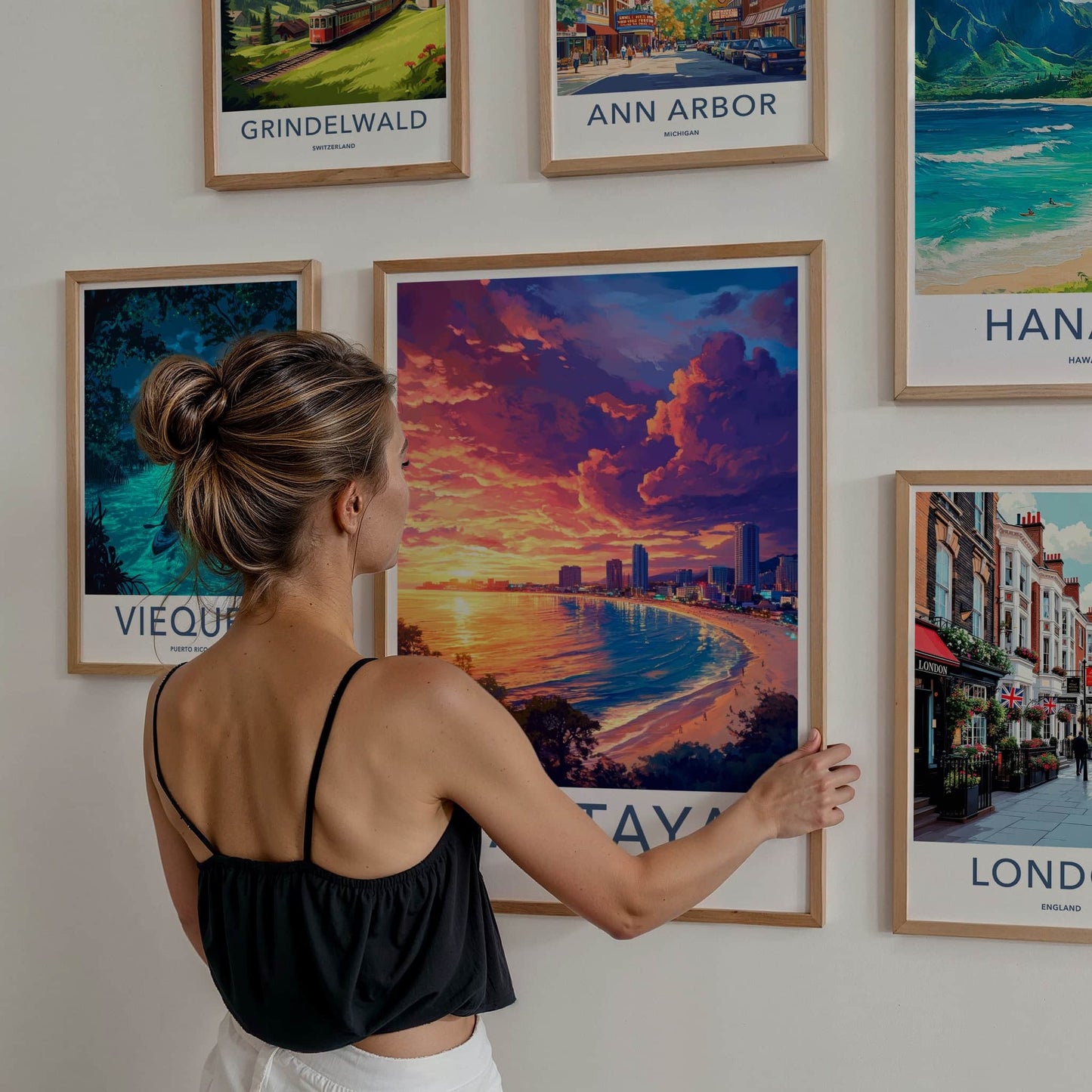 Pattaya Poster - Thailand Travel Art - Vibrant Coastal Sunset Wall Decor