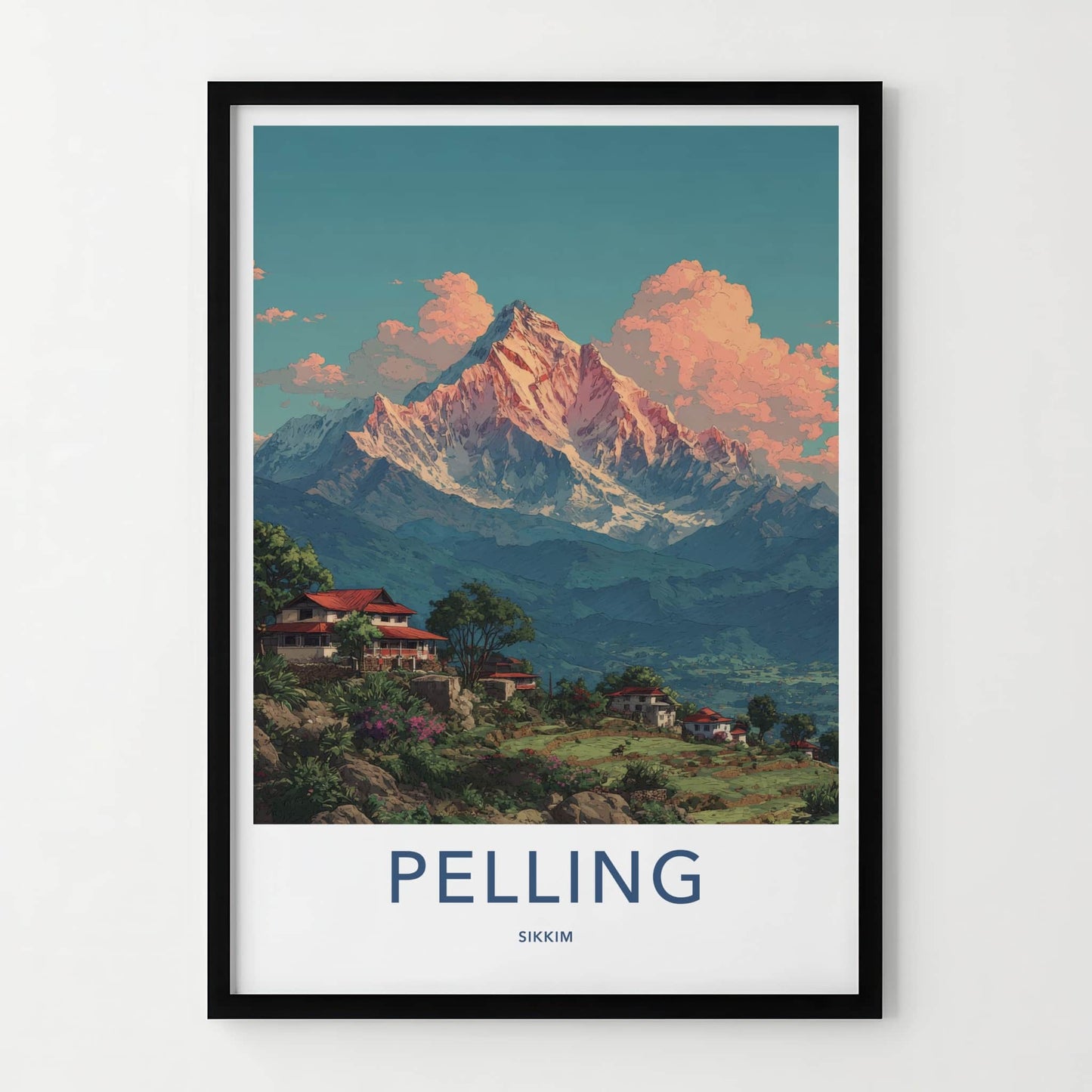 Pelling Poster - India Sikkim Mountain Home Decor