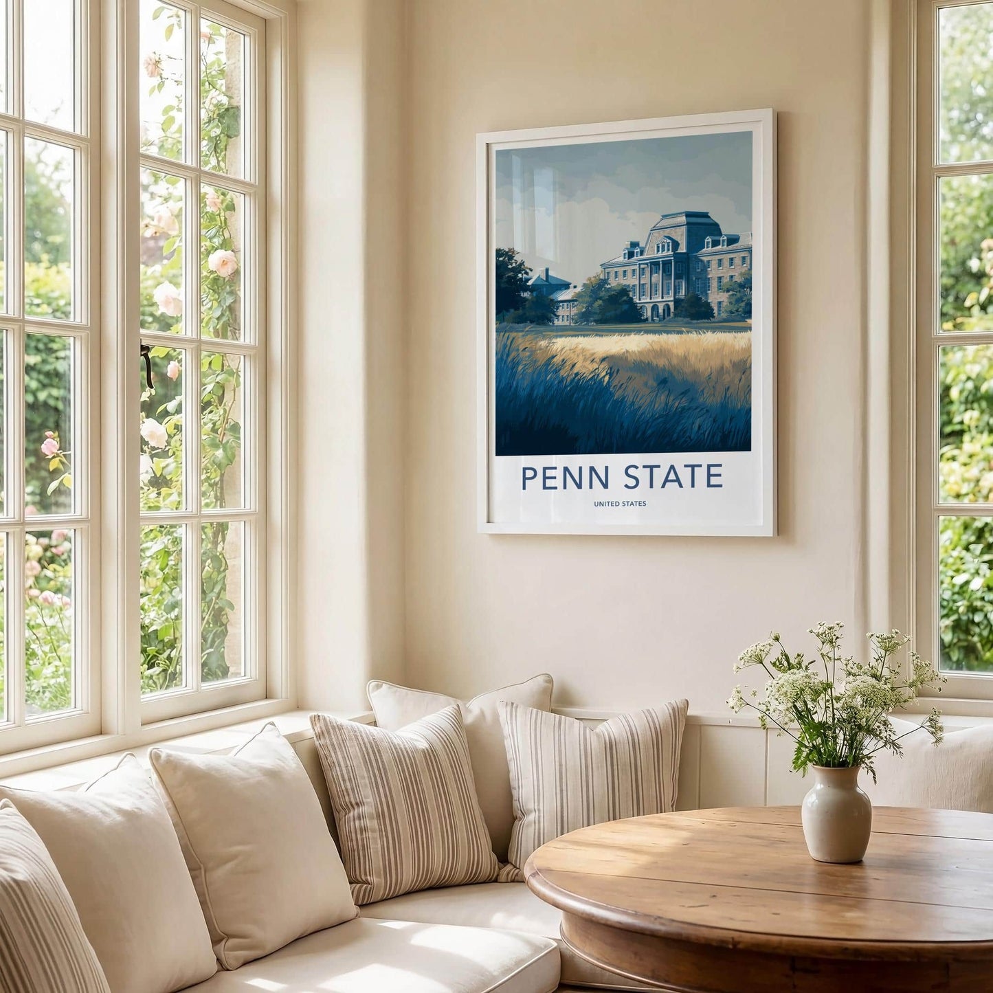 Penn State Poster - Pennsylvania Art Print - Historic Campus Building Home Decor