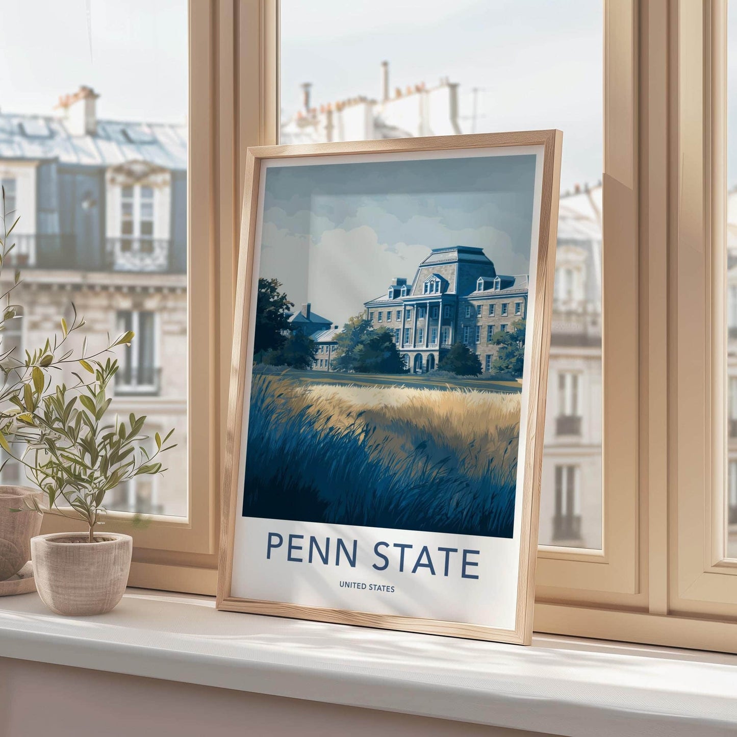 Penn State Poster - Pennsylvania Art Print - Historic Campus Building Home Decor