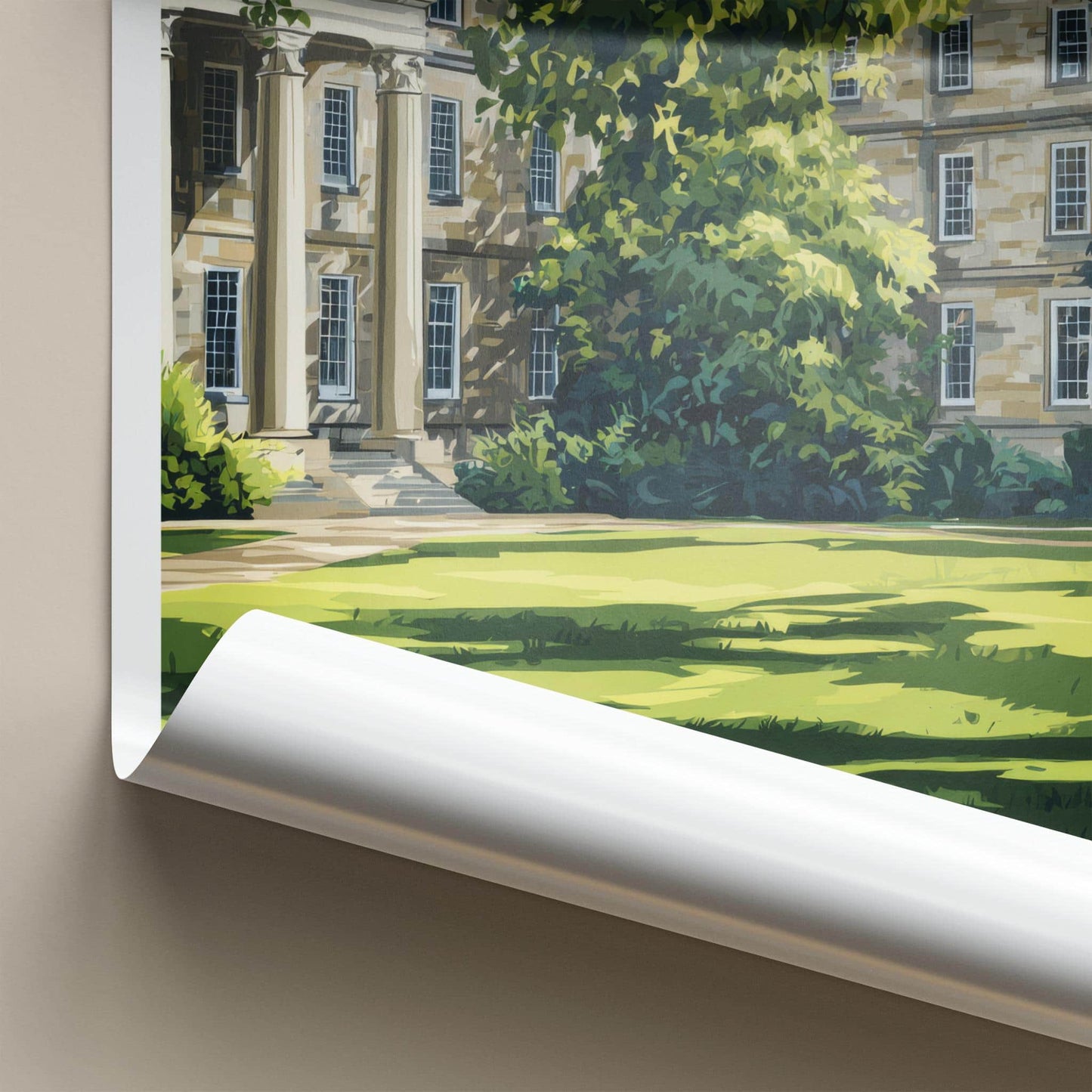 Penn State Poster - Pennsylvania Art Print - Shaded Campus Lawn Wall Decor